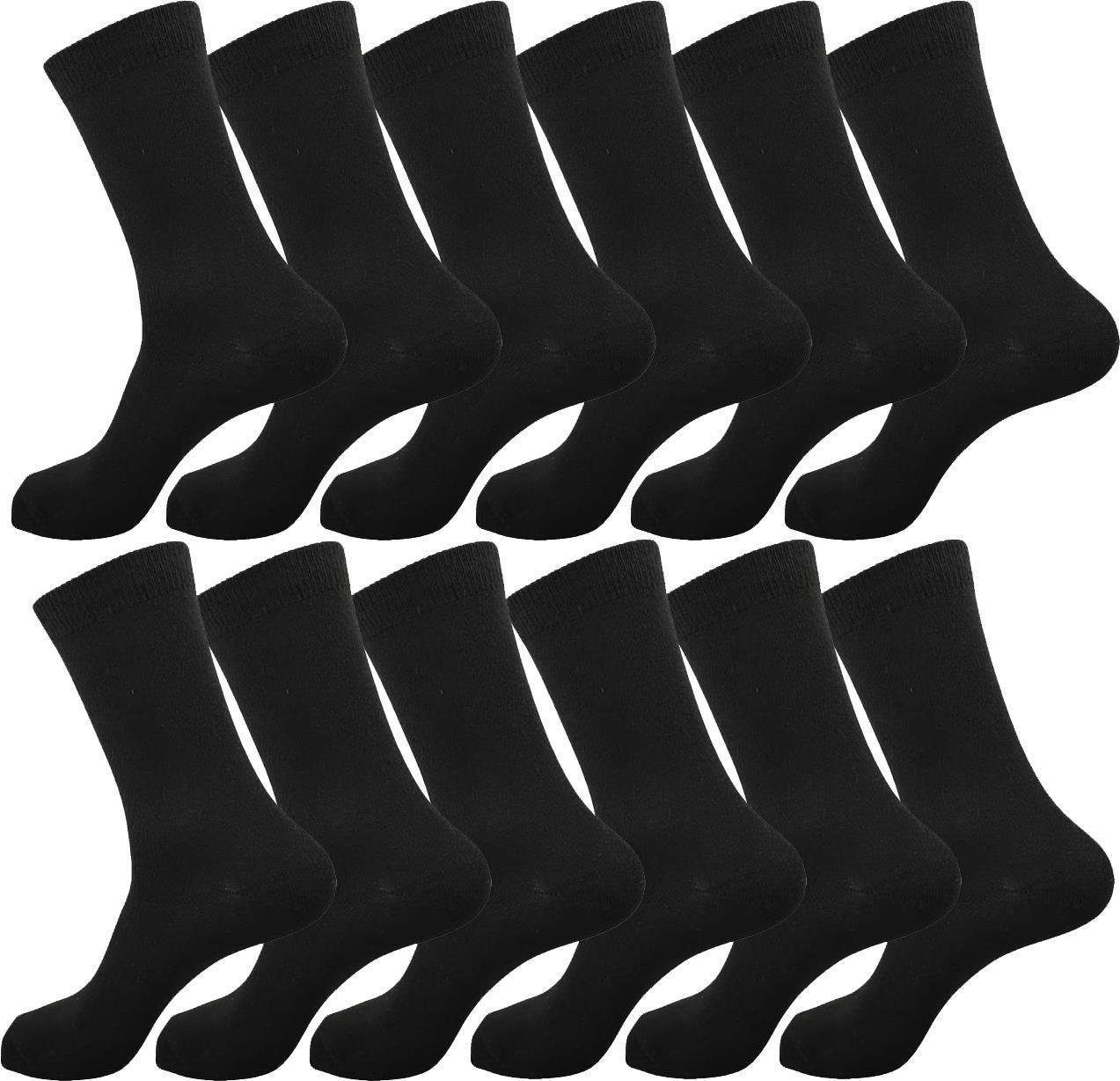 EloModa Basicsocken 12, 24 Paar Herren Socken in schwarz, 39-42 43-46 (12-Paar)
