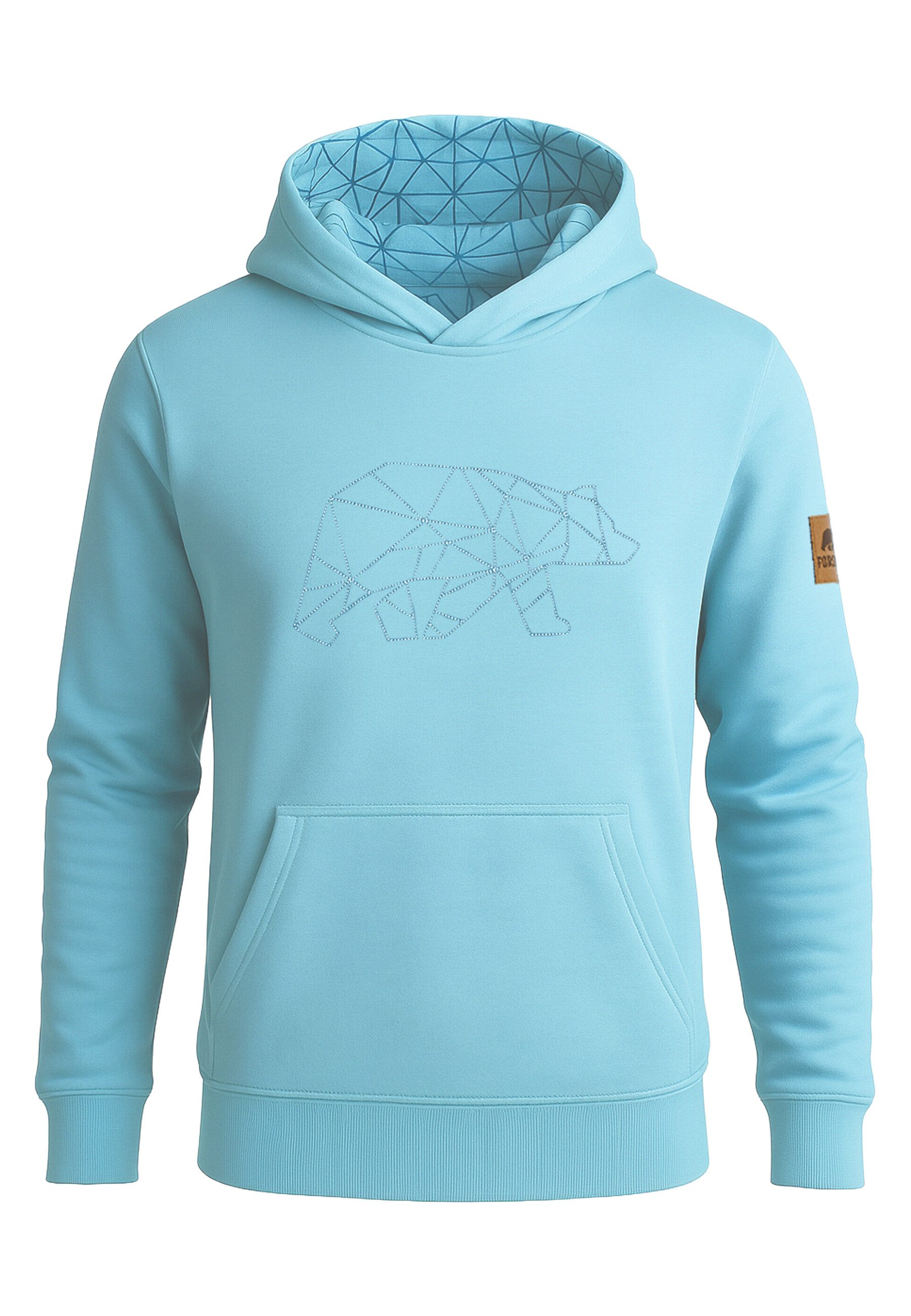 FORSBERG Sweatshirt Hoodie mit gesticktem Polygonbär