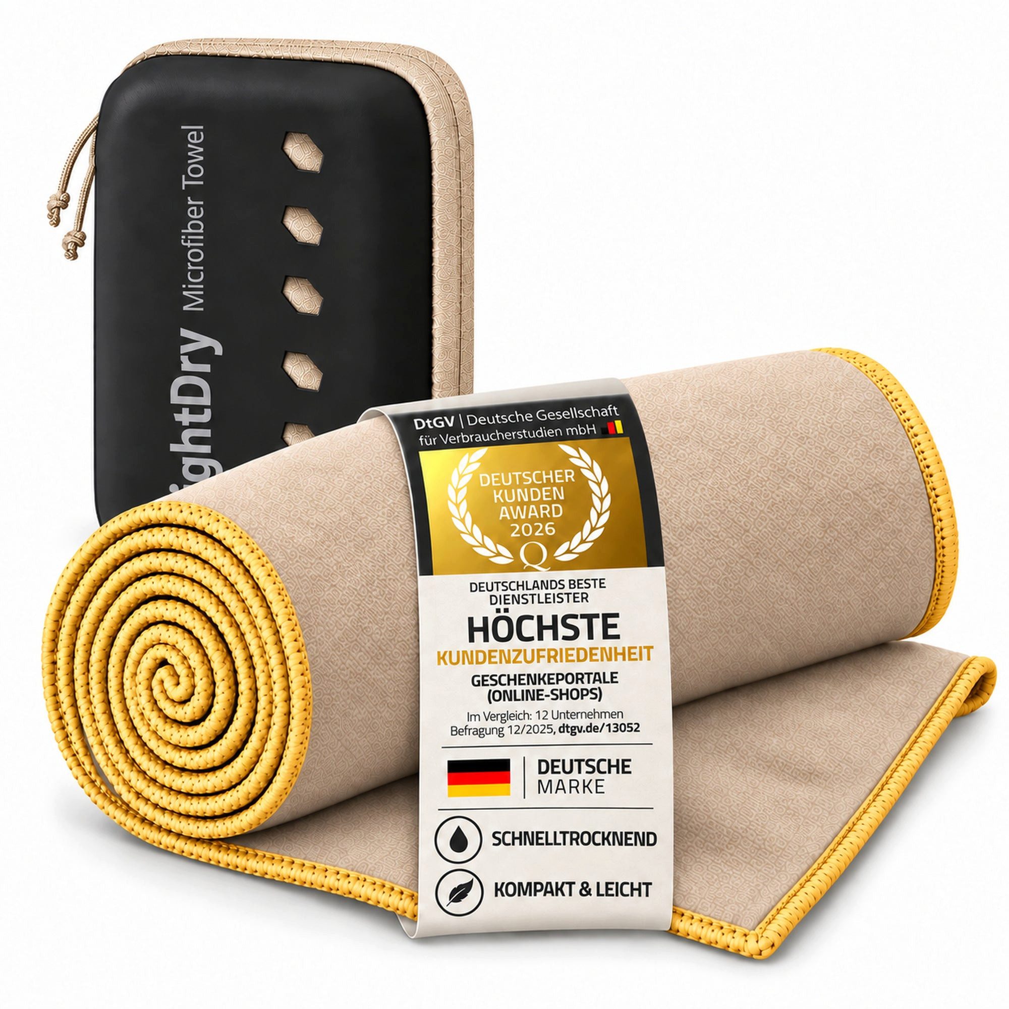 LightDry Sporthandtuch LIGHTDRY Sporthandtuch Mikrofaser, Leicht und Antibakteriell, Mikrofaser, saugfähig, leicht & antibakteriell & schnell trocknend von LightDry