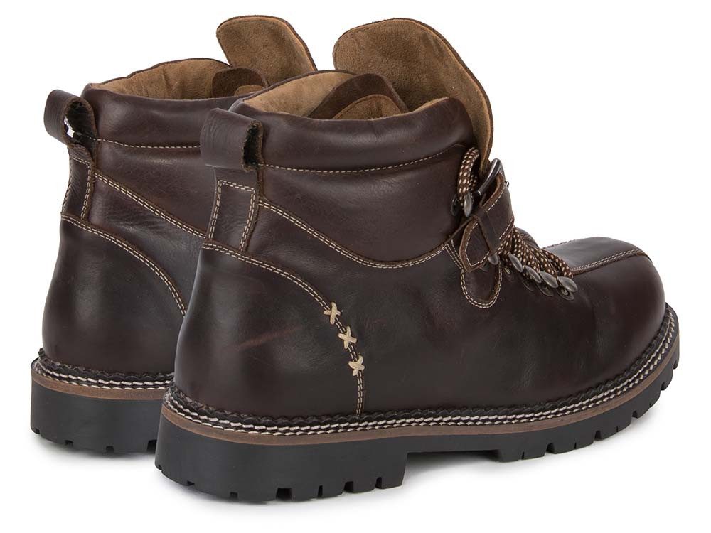 Stockerpoint Trachtenschuhe Tiago dunkelbraun gespeckt Schnürboots