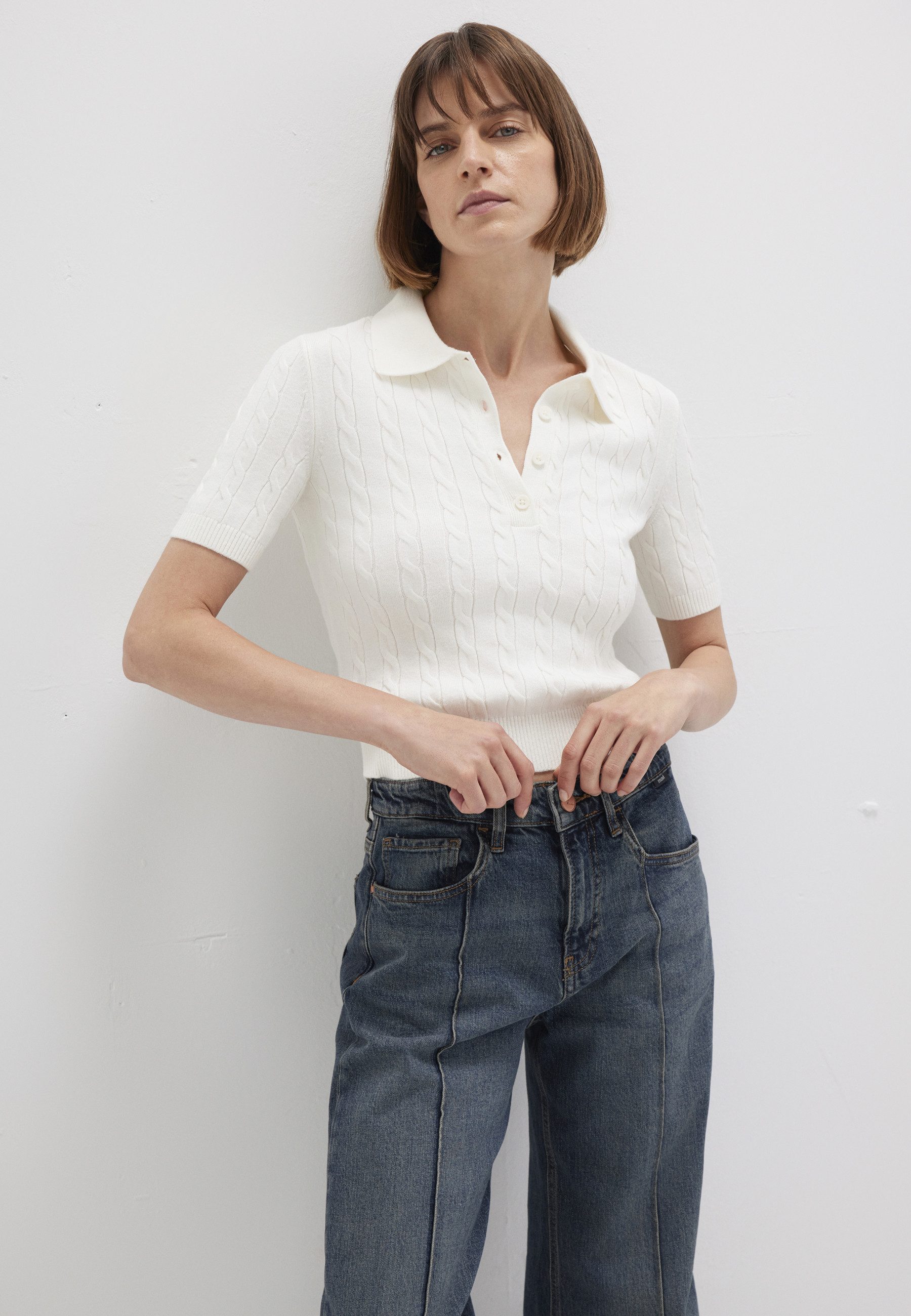 Mavi Strickpullover POLO COLLAR SWEATER Top Strick