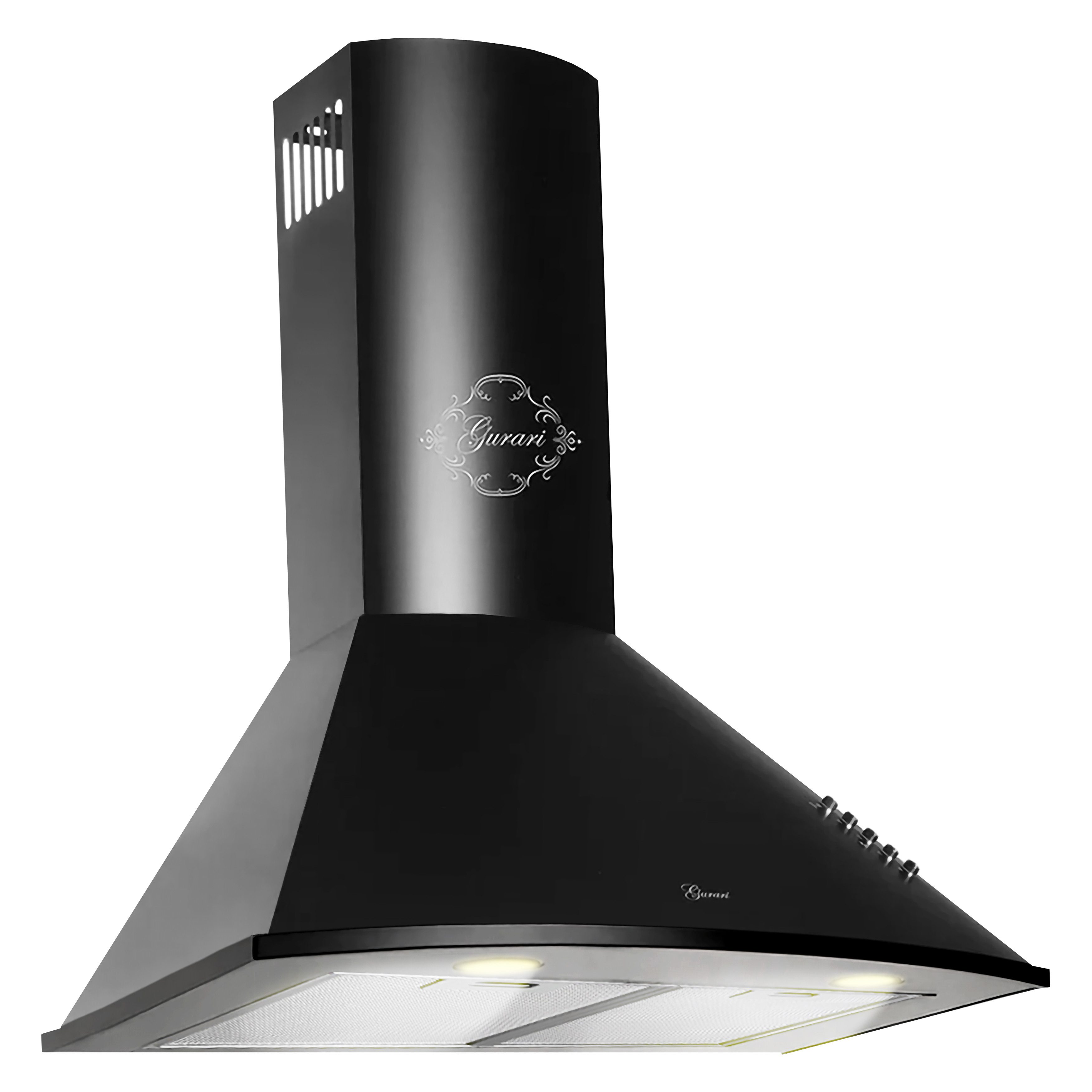 GURARI Wandhaube GCH 046 BL 6. / GCH 046 BL 6., Dunstabzugshaube 60 cm,Schwarz, Saugstark 1000m³/h,3 Stufen