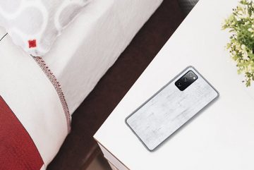 MuchoWow Handyhülle Beton - Weiß - Grau, Phone Case, Handyhülle Samsung Galaxy S20 FE, Silikon, Schutzhülle
