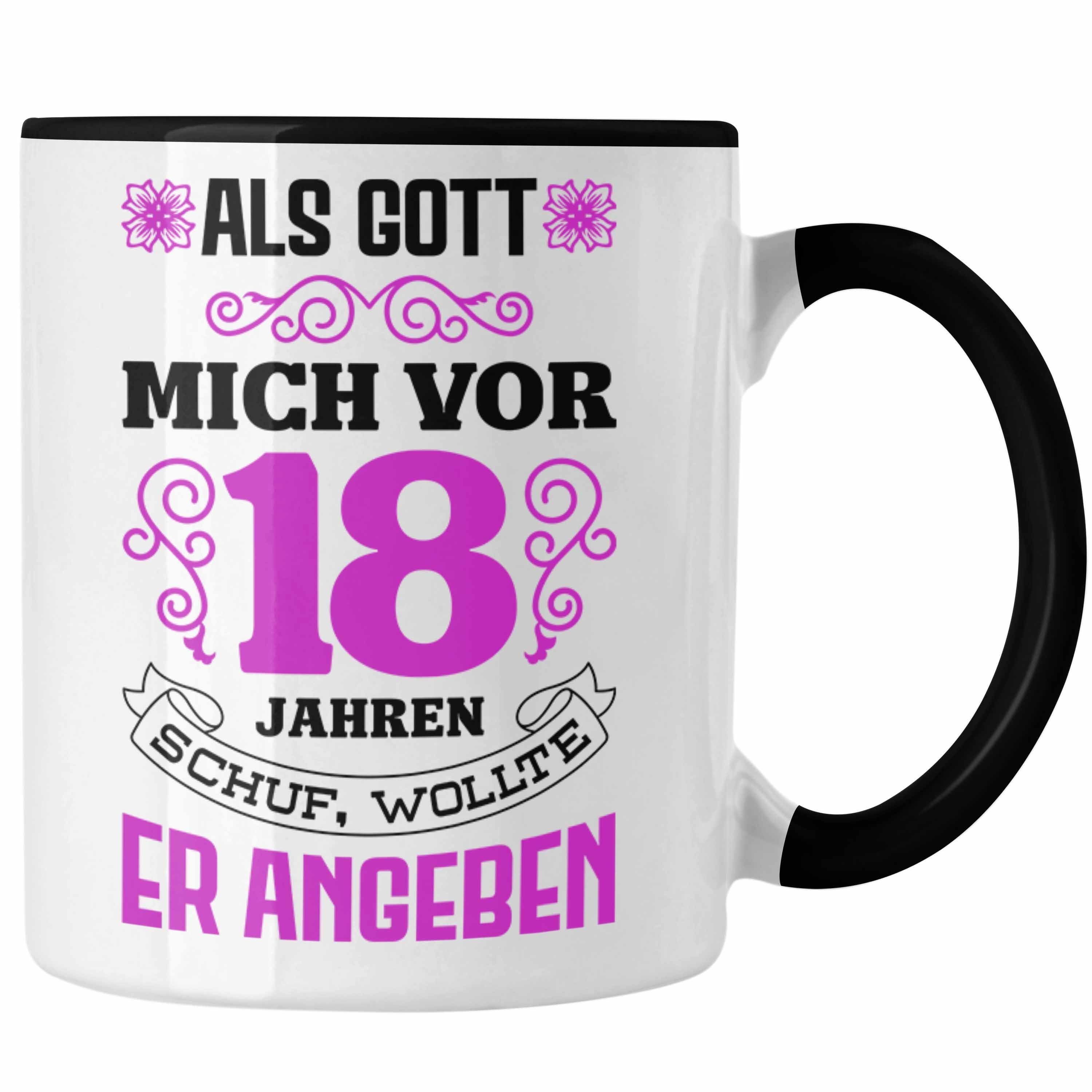 Trendation Tasse Trendation - 18. Geburtstag Geschenk Mädchen Frauen Lustiger Spruch 18er Geburtstagsgeschenk Schwarz