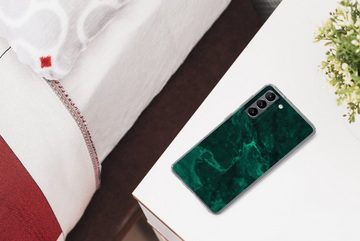 MuchoWow Handyhülle Marmor - Limone - Grün - Strukturiert - Marmoroptik, Phone Case, Handyhülle Samsung Galaxy S21 Plus, Silikon, Schutzhülle