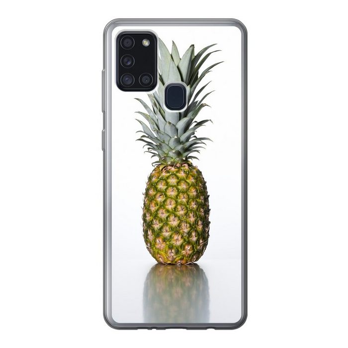 MuchoWow Handyhülle Ananas - Reflexion - Weiß Handyhülle Samsung Galaxy A21s Smartphone-Bumper Print Handy