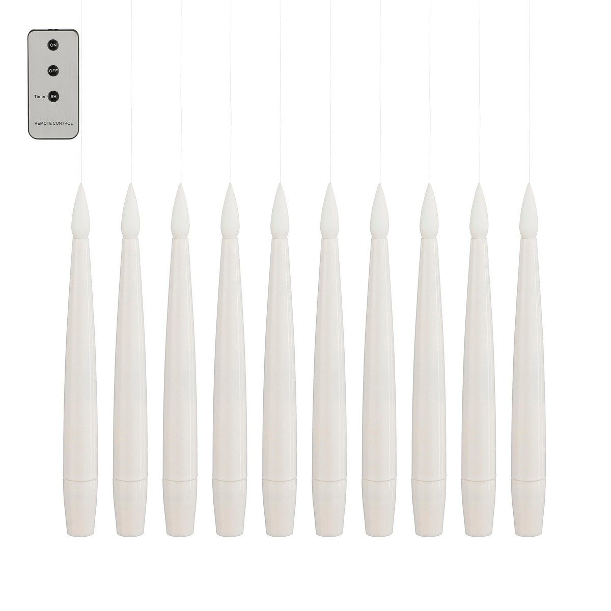 edelman Lichterkette LED Hängekerzen weiß 15,5cm 10 Stück