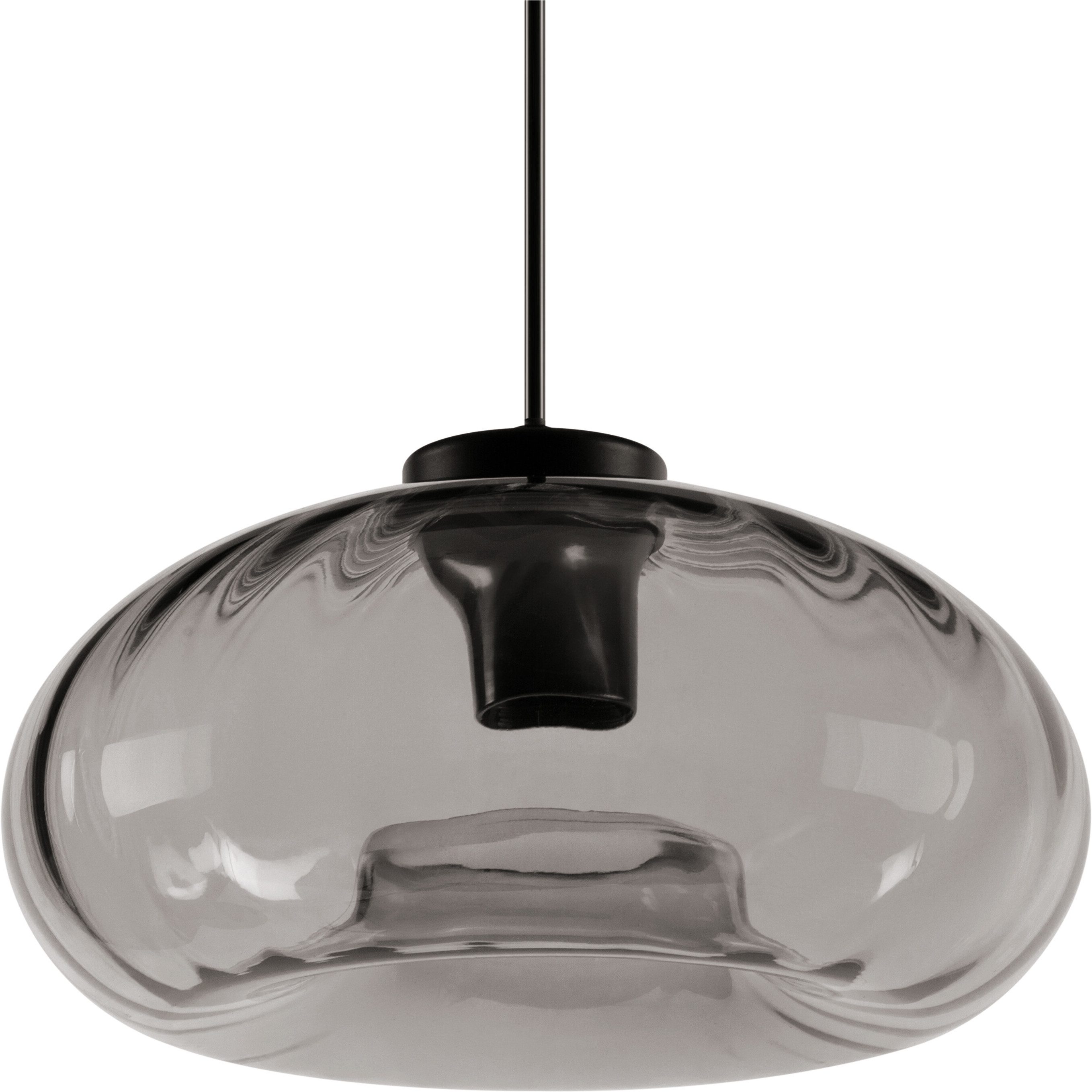 Osram Pendelleuchte Decor Smoke Glass, ohne Leuchtmittel, schwarz, E27, Stahl und Glas