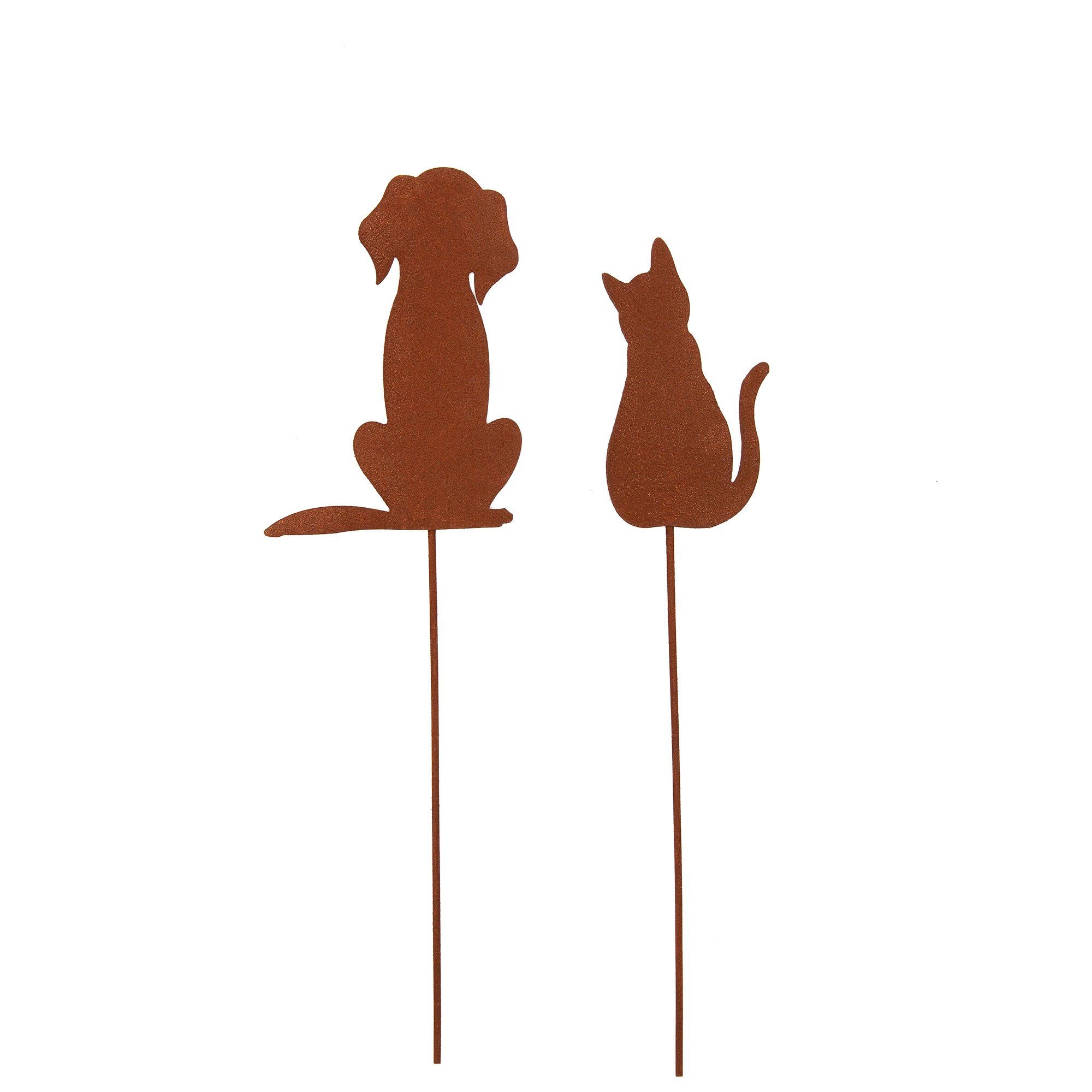 Gartenstecker GARDEN Set und Gartenstecker Katze 2er Hund Rost UNUS (2-St)