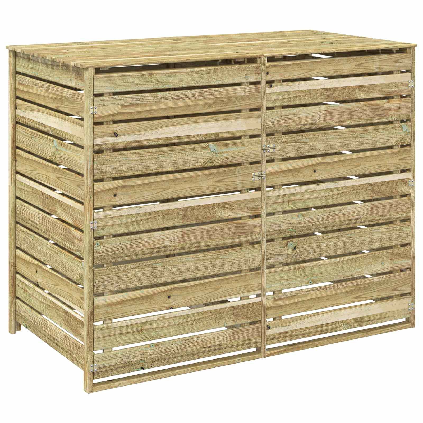 vidaXL Mülltonnenbox 150 x 79 x 117 cm Mülltonnenverkleidung Mülltonnenbox für 2 Behälter 2