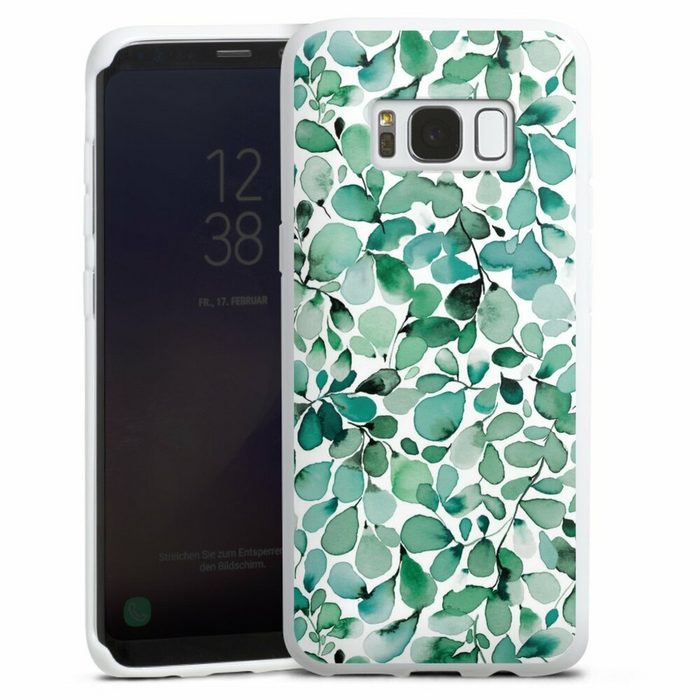 DeinDesign Handyhülle Pastell Wasserfarbe Blätter Watercolor Pattern Leaffy Leaves Samsung Galaxy S8 Silikon Hülle Bumper Case Handy Schutzhülle