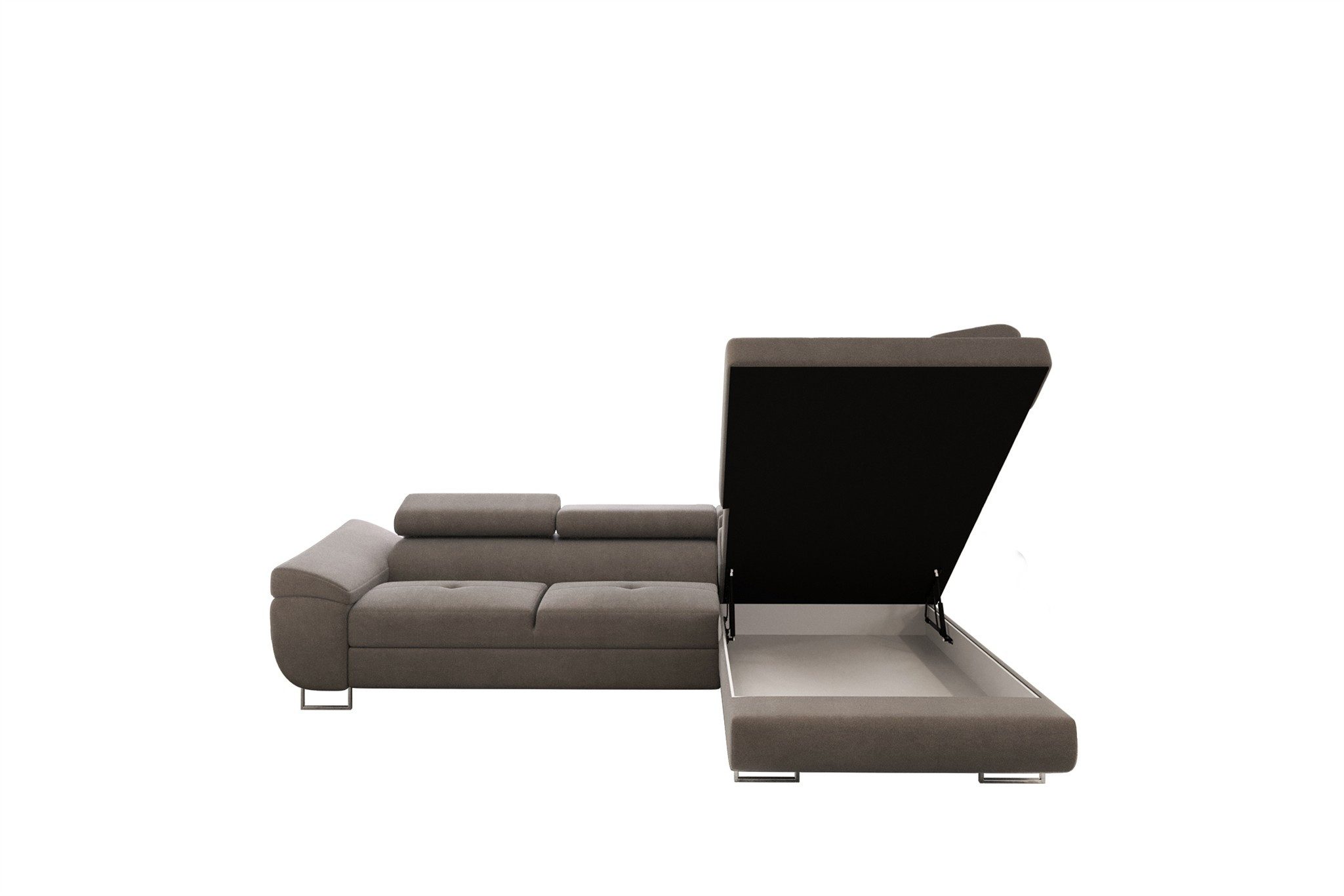 Fun Möbel Ecksofa Schlafsofa Sofa CARMELO in Stoff Nova, Ottomane Links oder Rechts, Rundumbezug