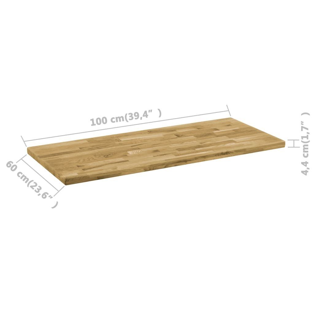 (1 Rechteckig Massiv furnicato x St) Tischplatte 100 cm 60 Eichenholz mm 44