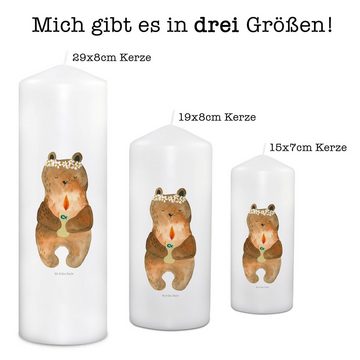 Mr. & Mrs. Panda Formkerze 29 x 8 cm XL Bär Kommunion - Weiß - Geschenk, Taufkerze, Kerze mit Dr (1-tlg), Warmes Licht