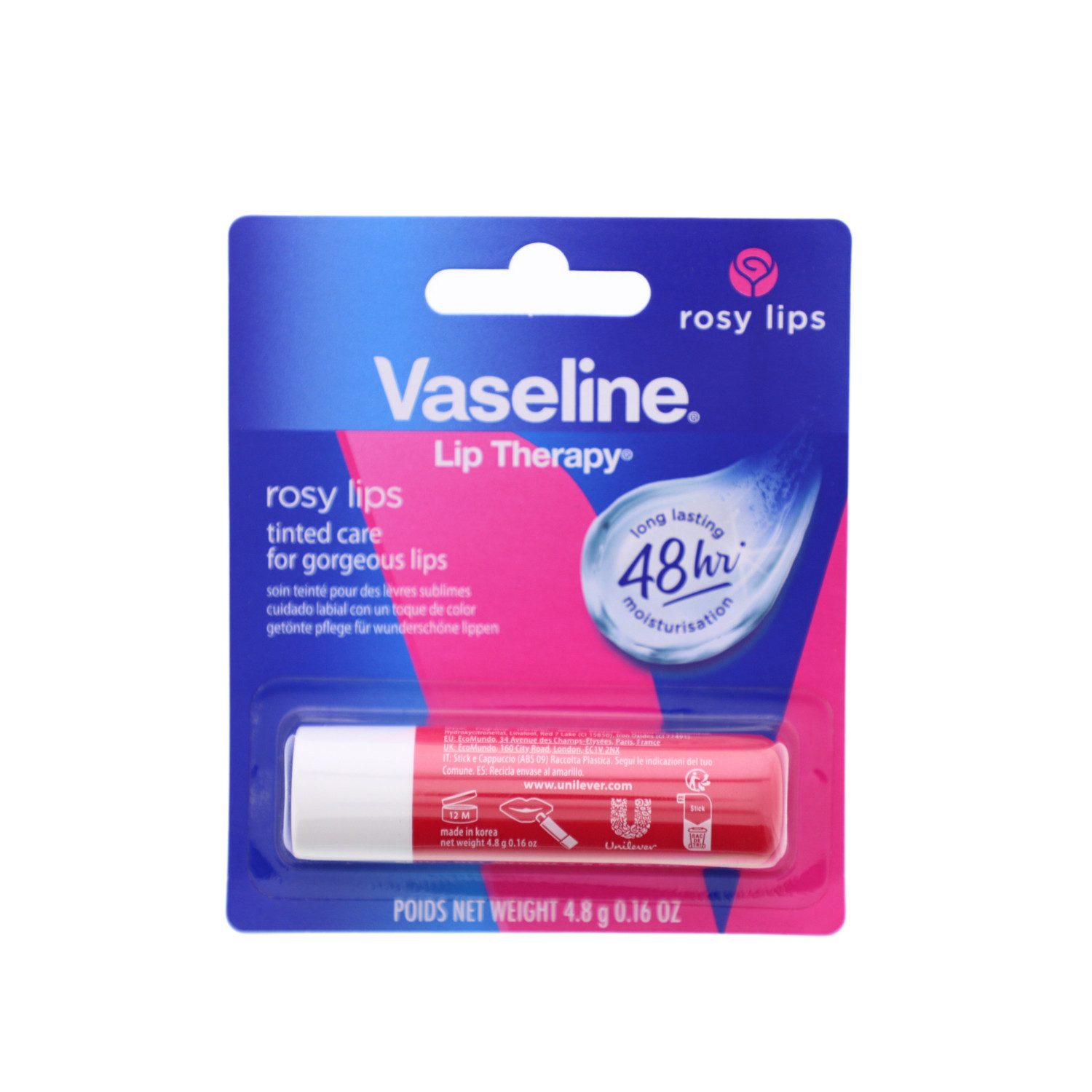 Vaseline Lippenpflegestift Vaseline Lip Therapy Rosy Getönter Бальзам для губ mit Süssmandel und Ros