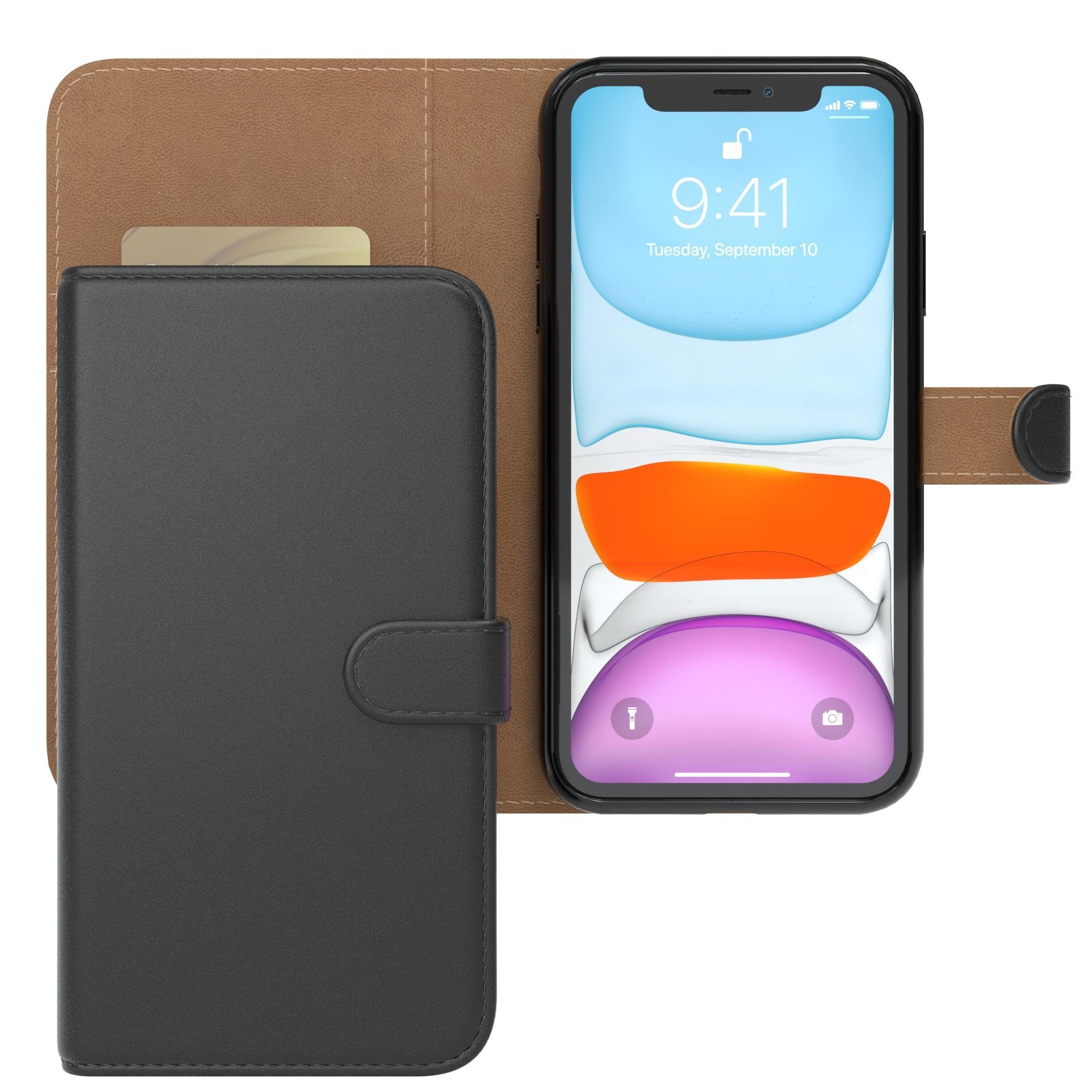 EAZY CASE Handyhülle Bookstyle Farbig für Apple iPhone 11, Schutzhülle mit Standfunktion Kartenfach Handytasche aufklappbar Etui
