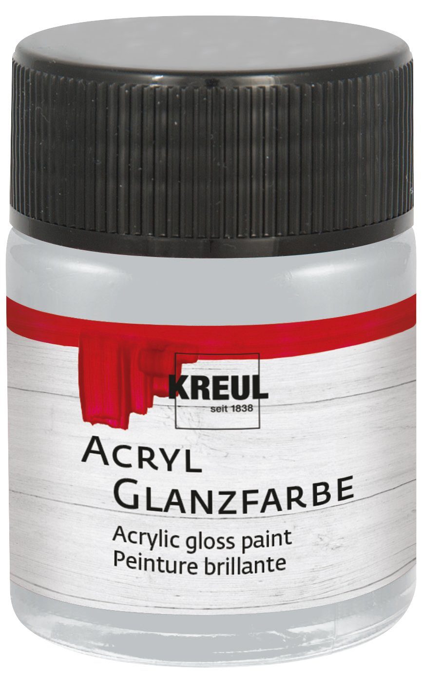 Kreul Bastelfarbe Acryl Glanzfarbe, 50 ml Silber