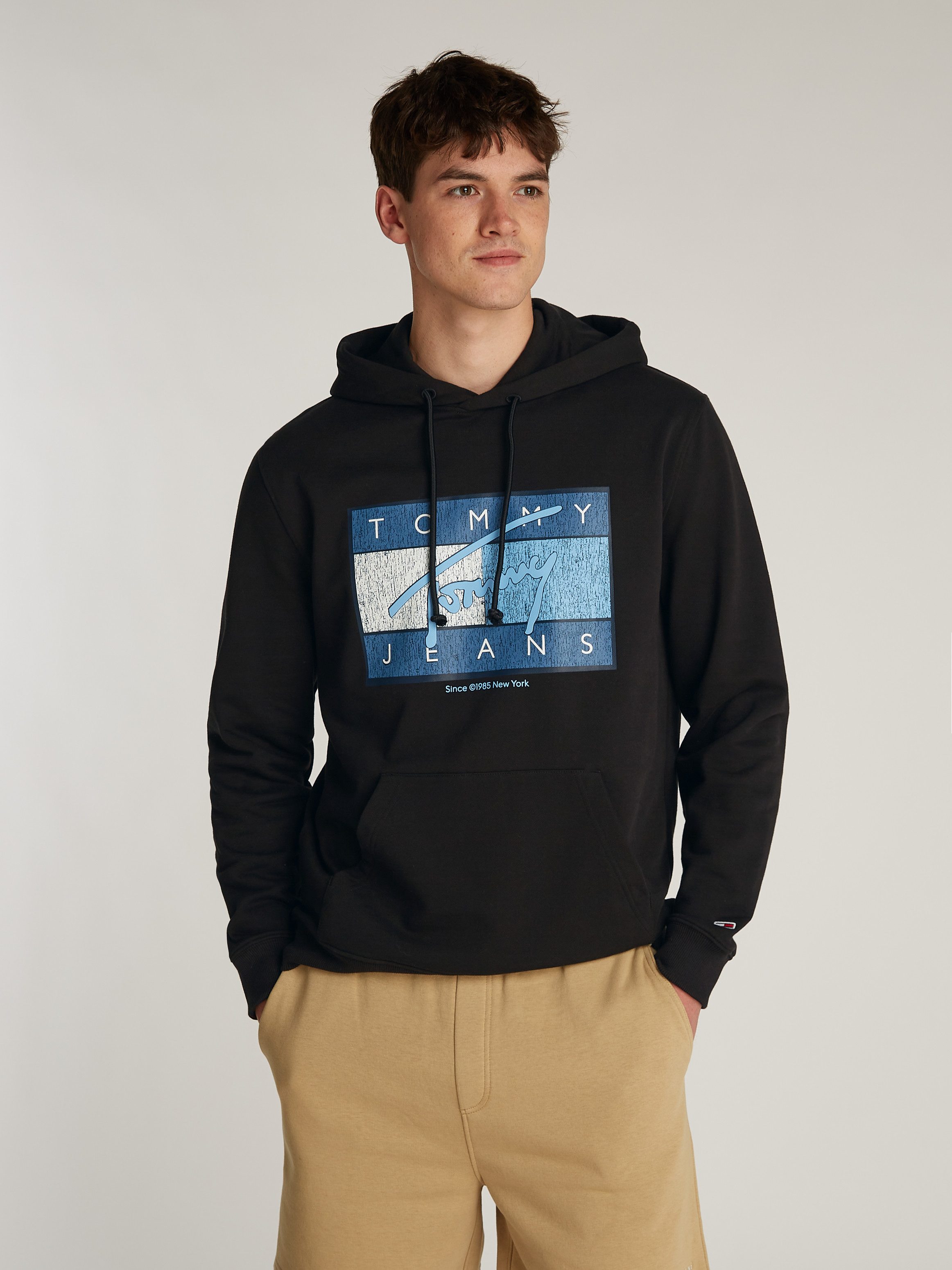 Tommy Jeans Hoodie TJM REG DNA FLAG TWIST HOOD EXT mit großem Logo