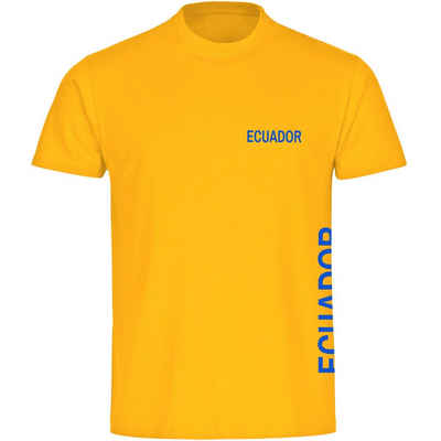 multifanshop T-Shirt Herren Ecuador - Brust & Seite - Männer