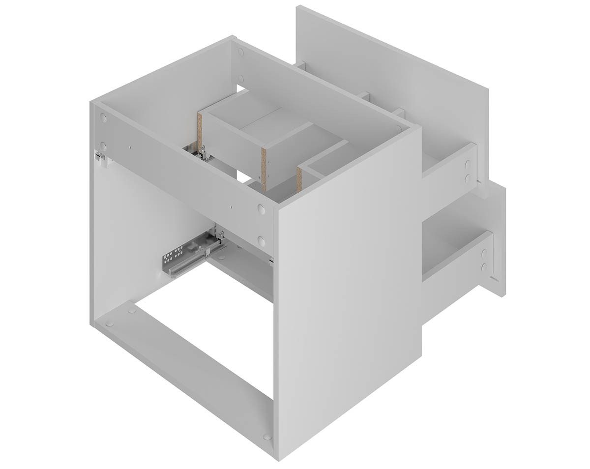 einfachgutemoebel Waschtisch-Set Waschtischunterschrank 120cm RAILIQUE, Matt-Weiß, (Badmöbel Set, 1-St., Waschtisch Unterschrank)