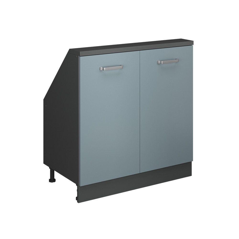 Vicco Unterschrank R-Line, Blau-Grau/Anthrazit, 80 cm günstig online kaufen