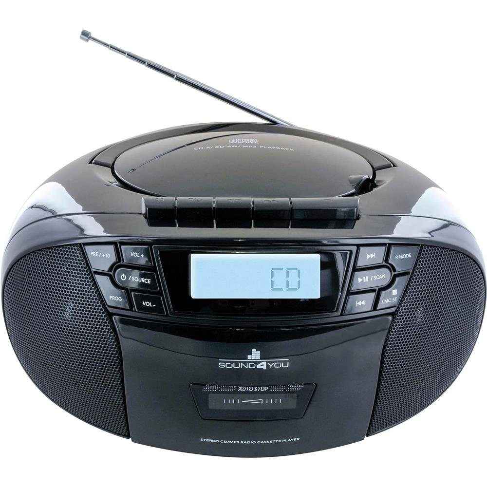 Reflexion CD-Player mit Kassette und DAB-Radio für Netz- und