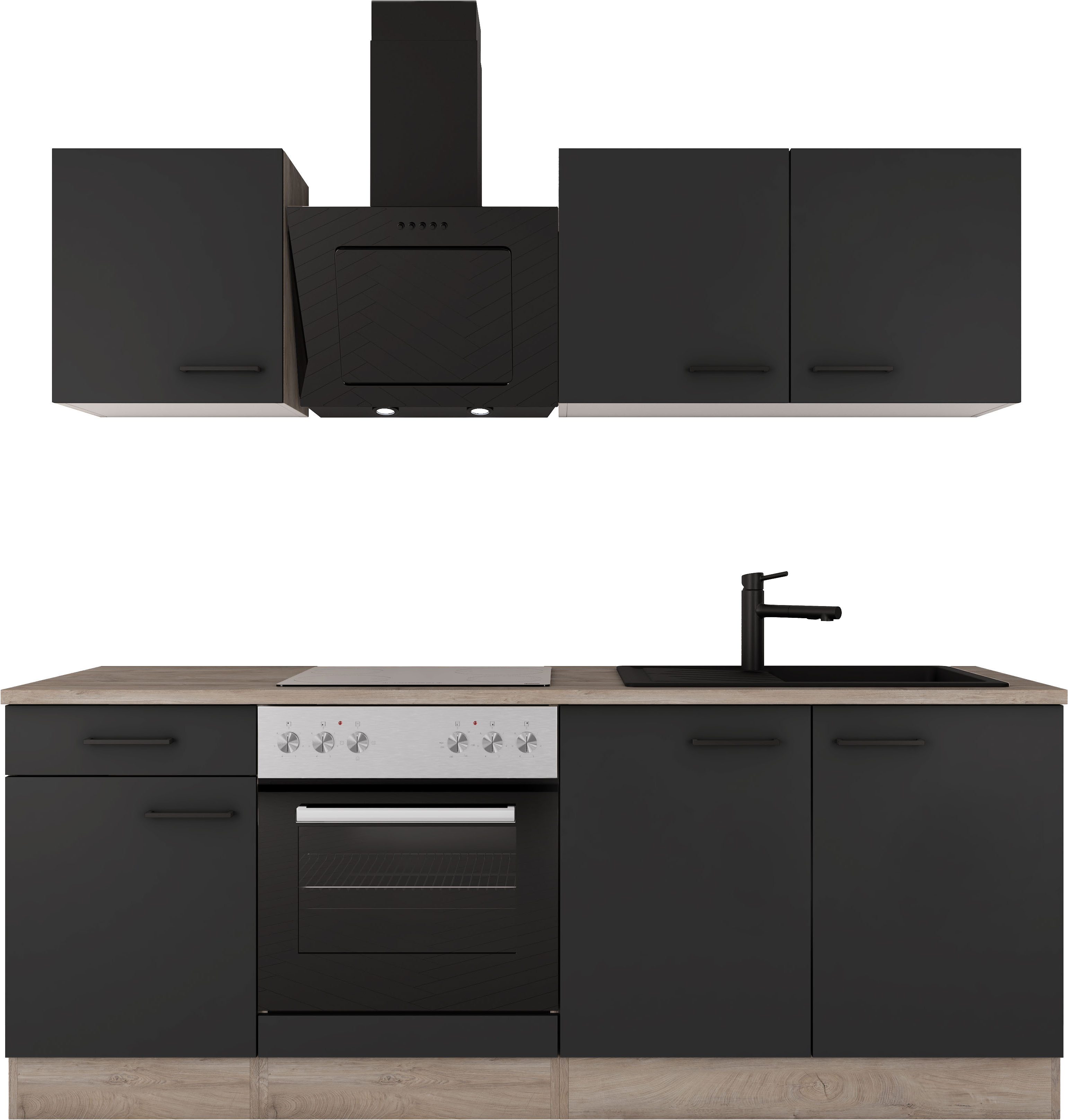 Flex-Well Küche Capri, mit und ohne E-Geräten erhältlich, Gesamtbreite 210 cm