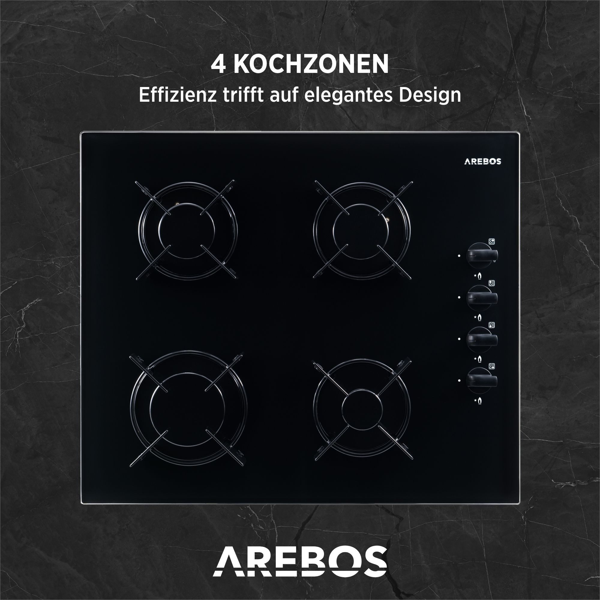 Arebos Gas-Kochfeld