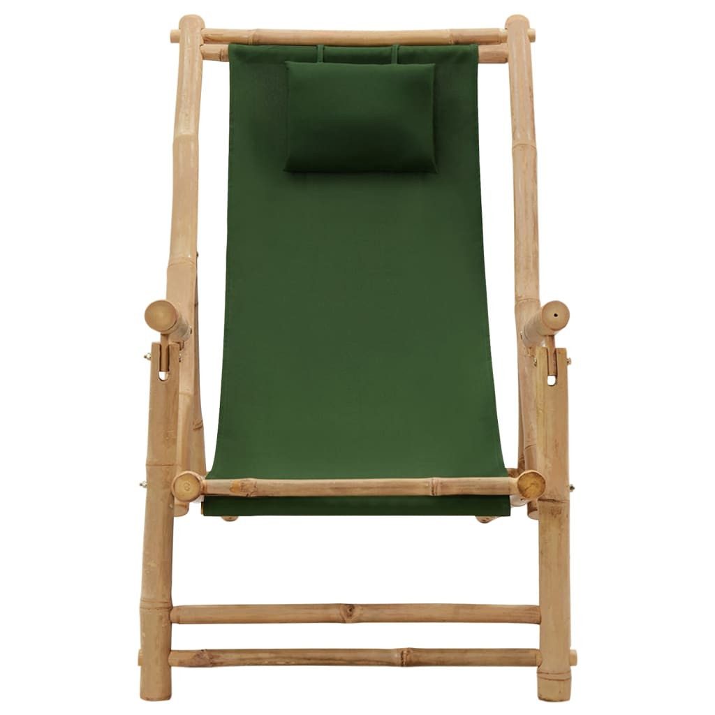 vidaXL Gartenstuhl Liegestuhl Bambus und Canvas günstig online kaufen