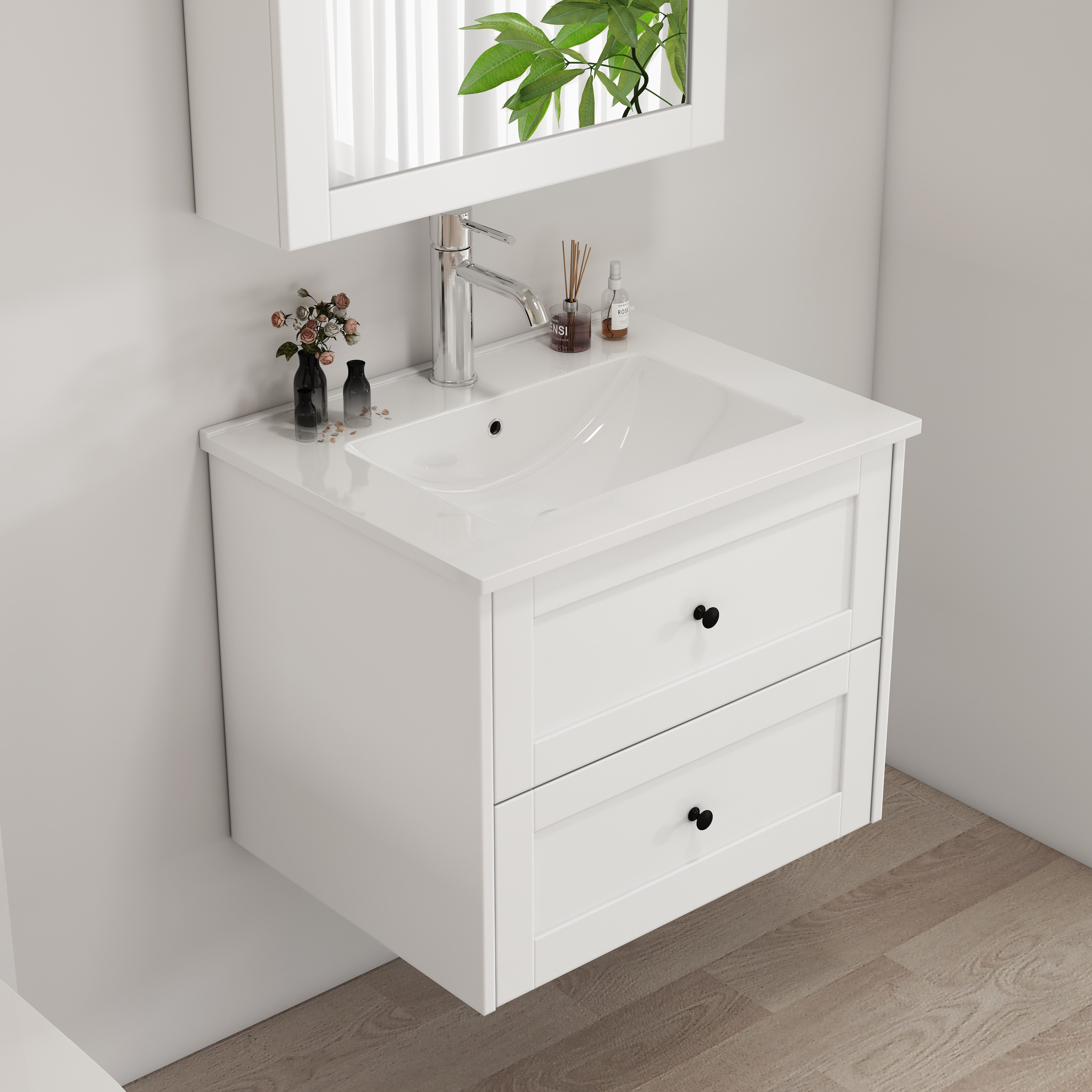 welltime Waschtisch Rotterdam, Badmöbel inkl. Keramikwaschbecken, in verschiedenen Breiten erhältlich