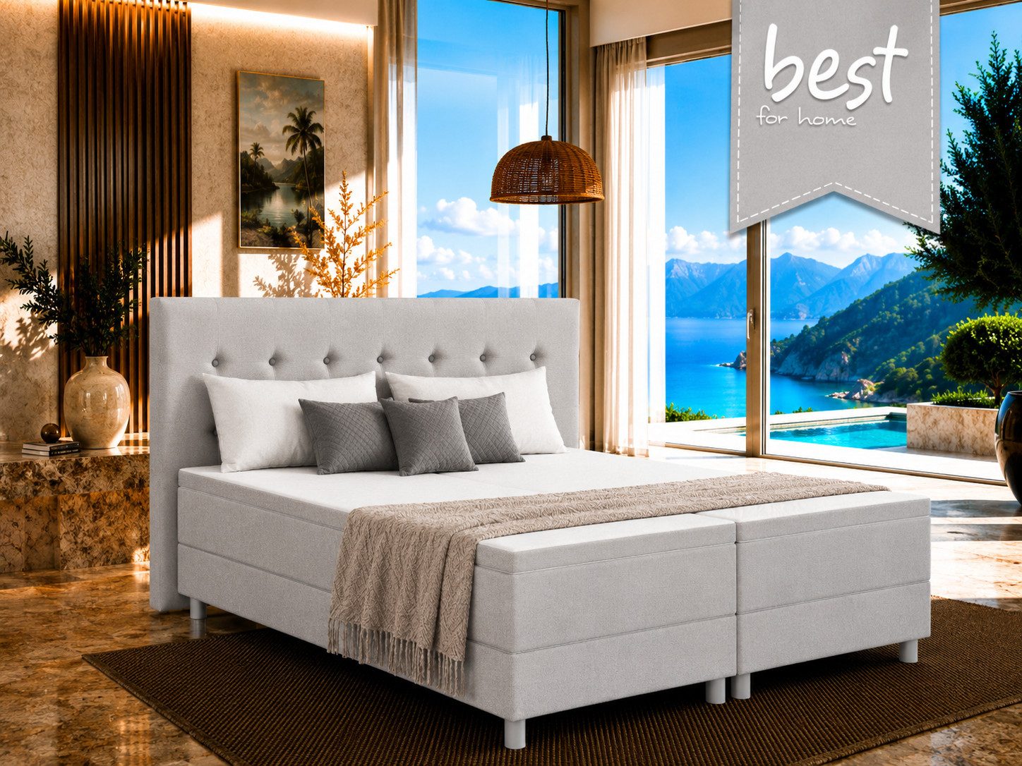 Best for Home Boxbett Neo Sawana Komfortable Bonellfederkernmatratze mit 5 cm Topper (Komplettbett, 4-St., 90x200 120x200 140x200 160x200 180x200 200x200), 7-Zo – Bild 3 von 5