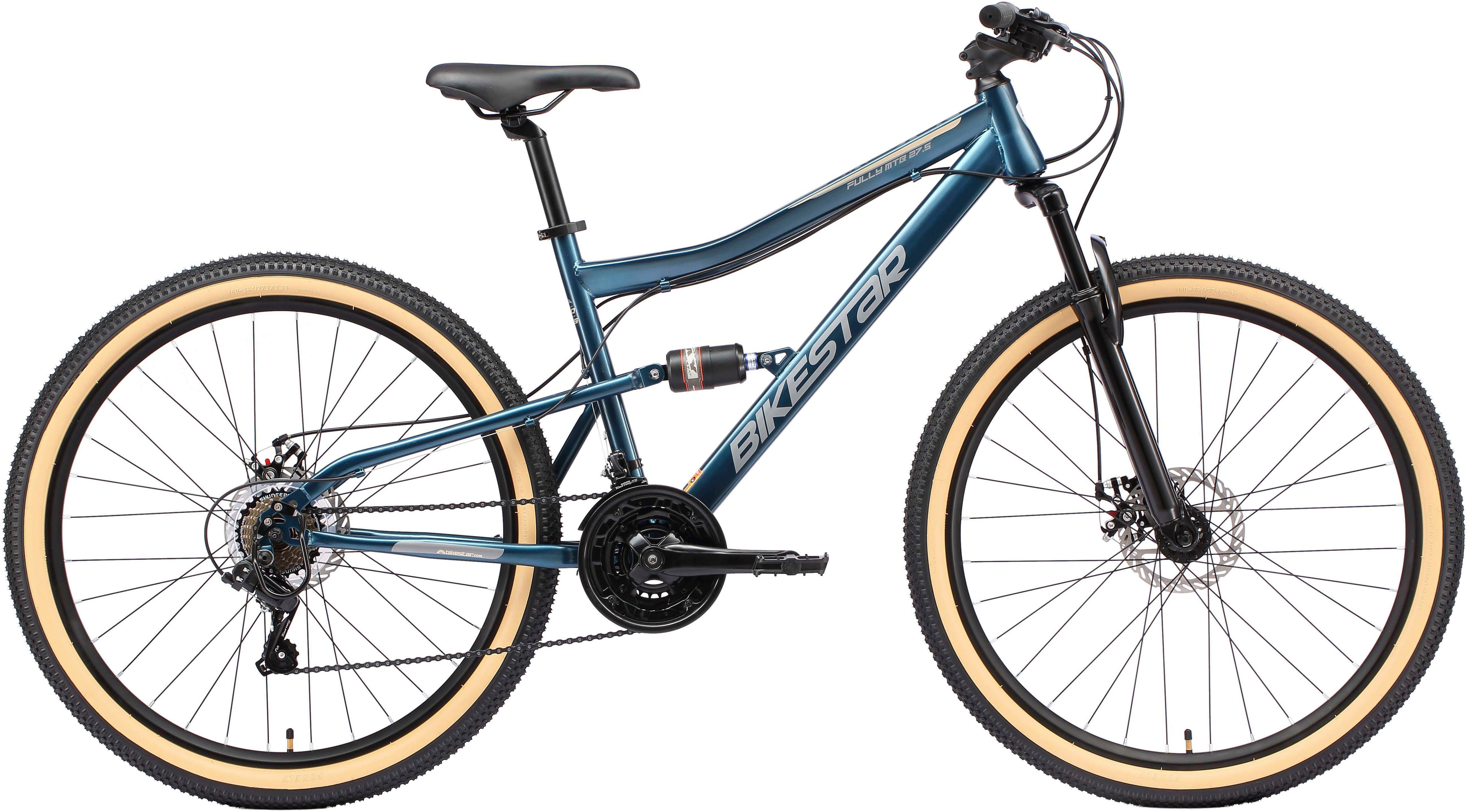 Bikestar Mountainbike, 21 Gang Shimano RD-TY300 Schaltwerk, Kettenschaltung, für Damen und Herren, Kettenschaltung