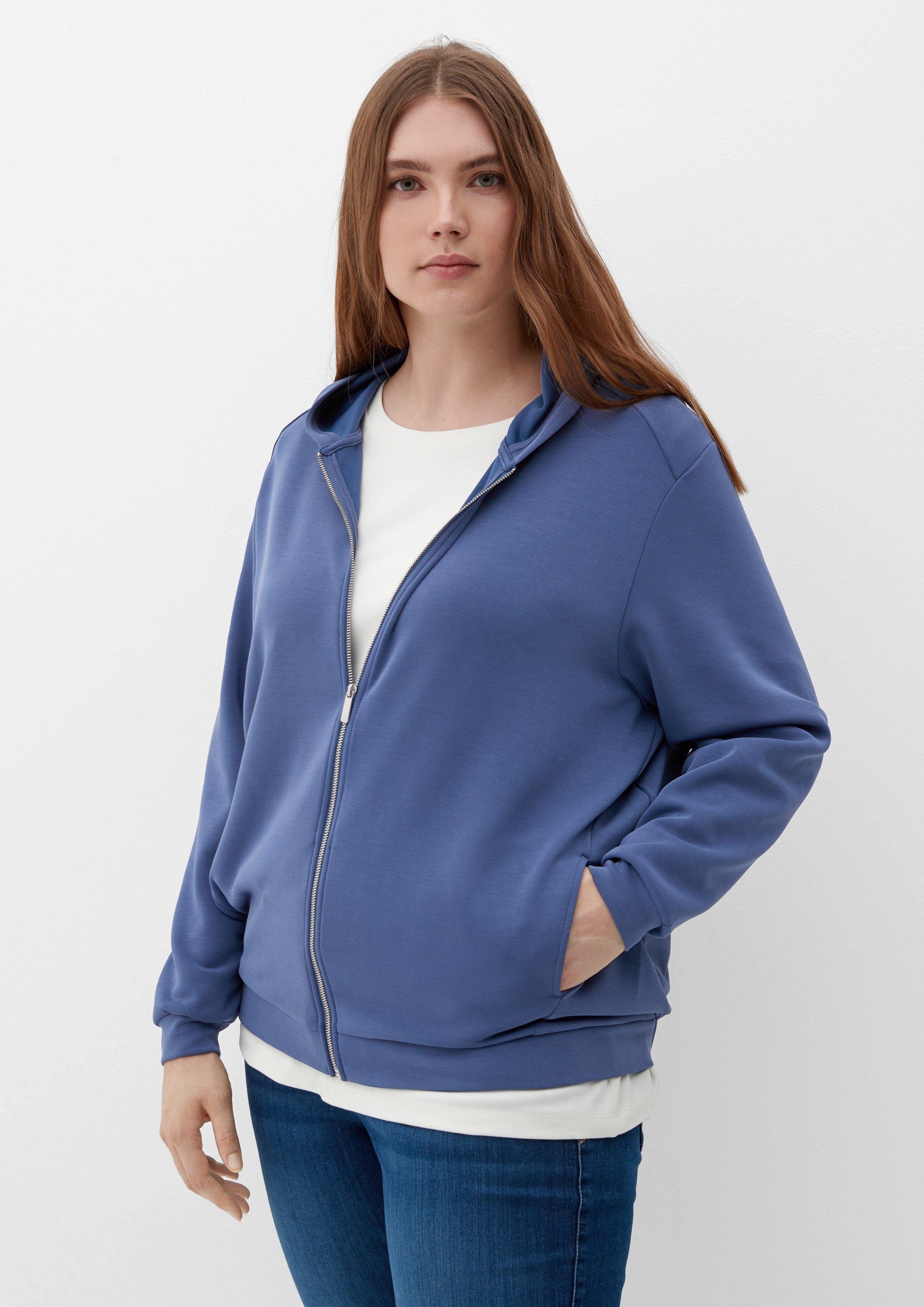 mit Stickerei Kapuze Sweatjacke TRIANGLE Sweatjacke