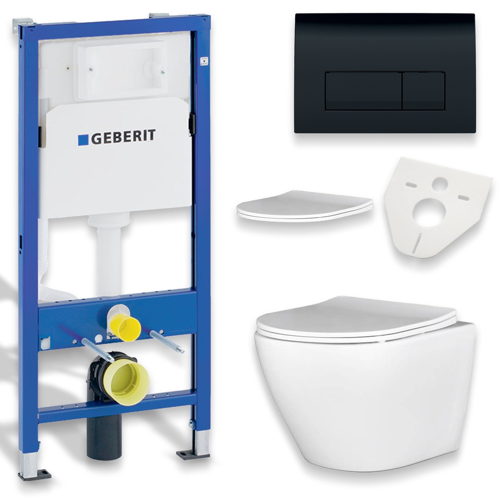 KOLMAN Vorwandelement WC Rolo, inkl. Slim WC-Sitz mit Soft-close und Schallschutzmatte