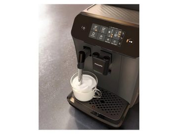 Philips Kaffeevollautomat Series 800 EP0824/00 Mattschwarz Milchaufschäumer, Doppelte Tasse, Espresso, Kaffee, Automatische Entkalkung