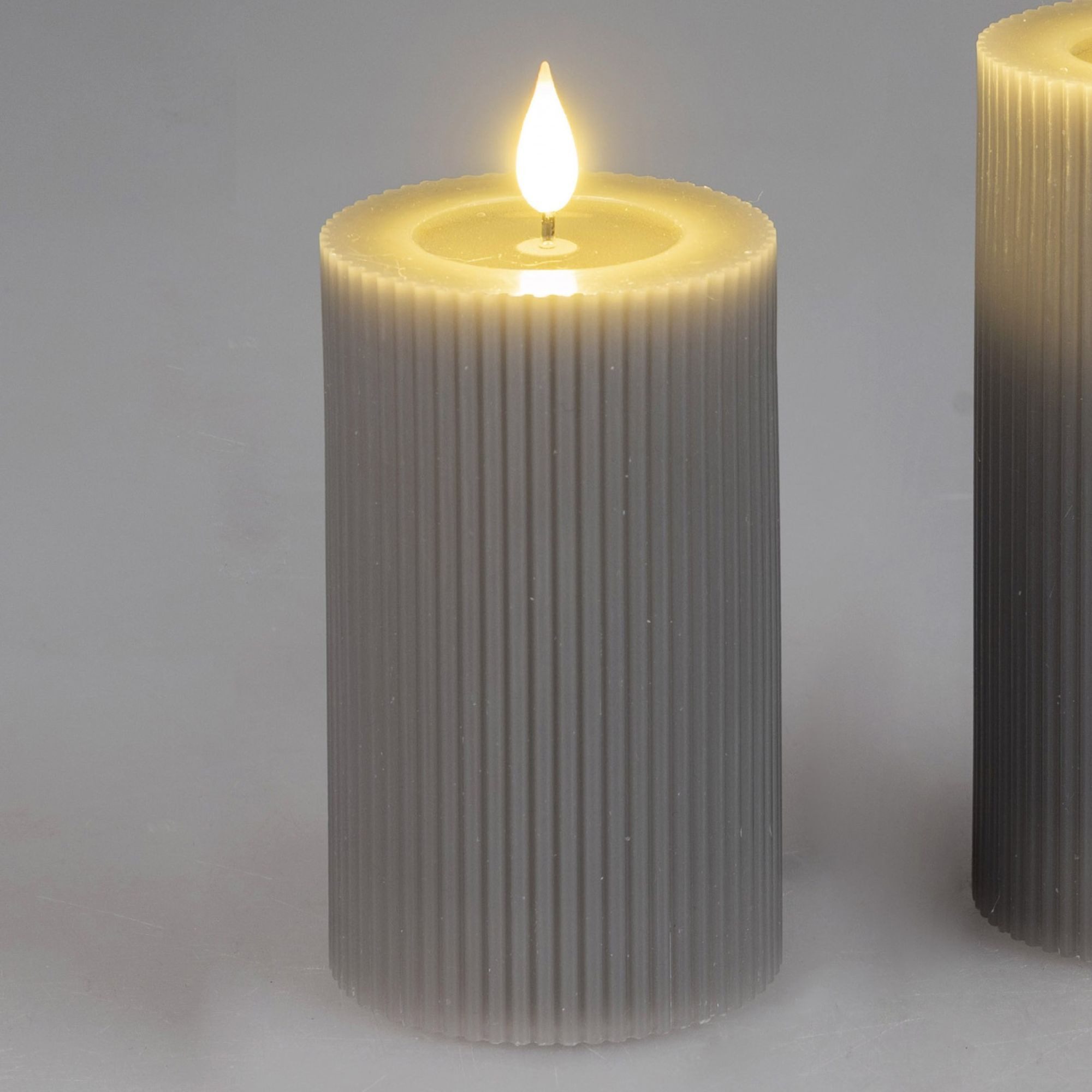 formano LED-Kerze Streifen, mit Timerfunktion, Grau, günstig online kaufen