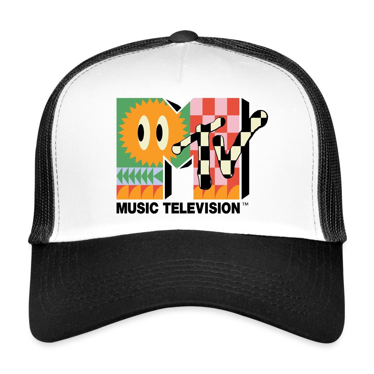 Spreadshirt Trucker Cap MTV Music Television Buntes Logo Mit Sonne Trucker Cap (1-St)