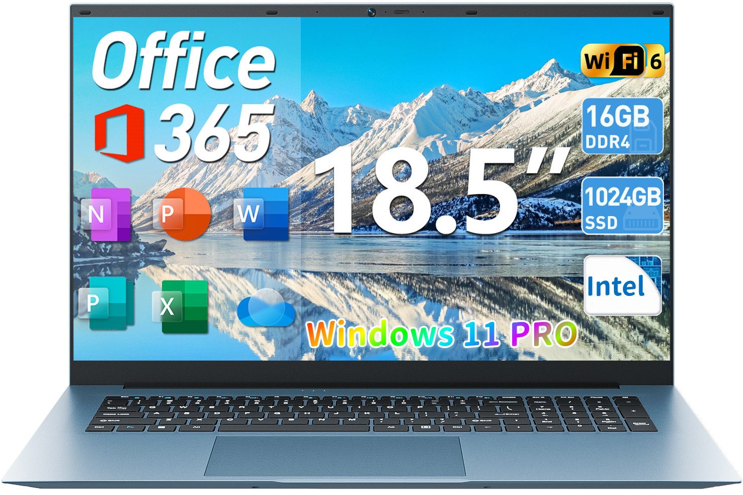 MENGHU 18,5" Business Laptop Win 11 PRO Intel Celeron N5095 16GB RAM 1TB SSD Notebook (Intel Celeron N5095, 16 GB, 1024 GB SSD)