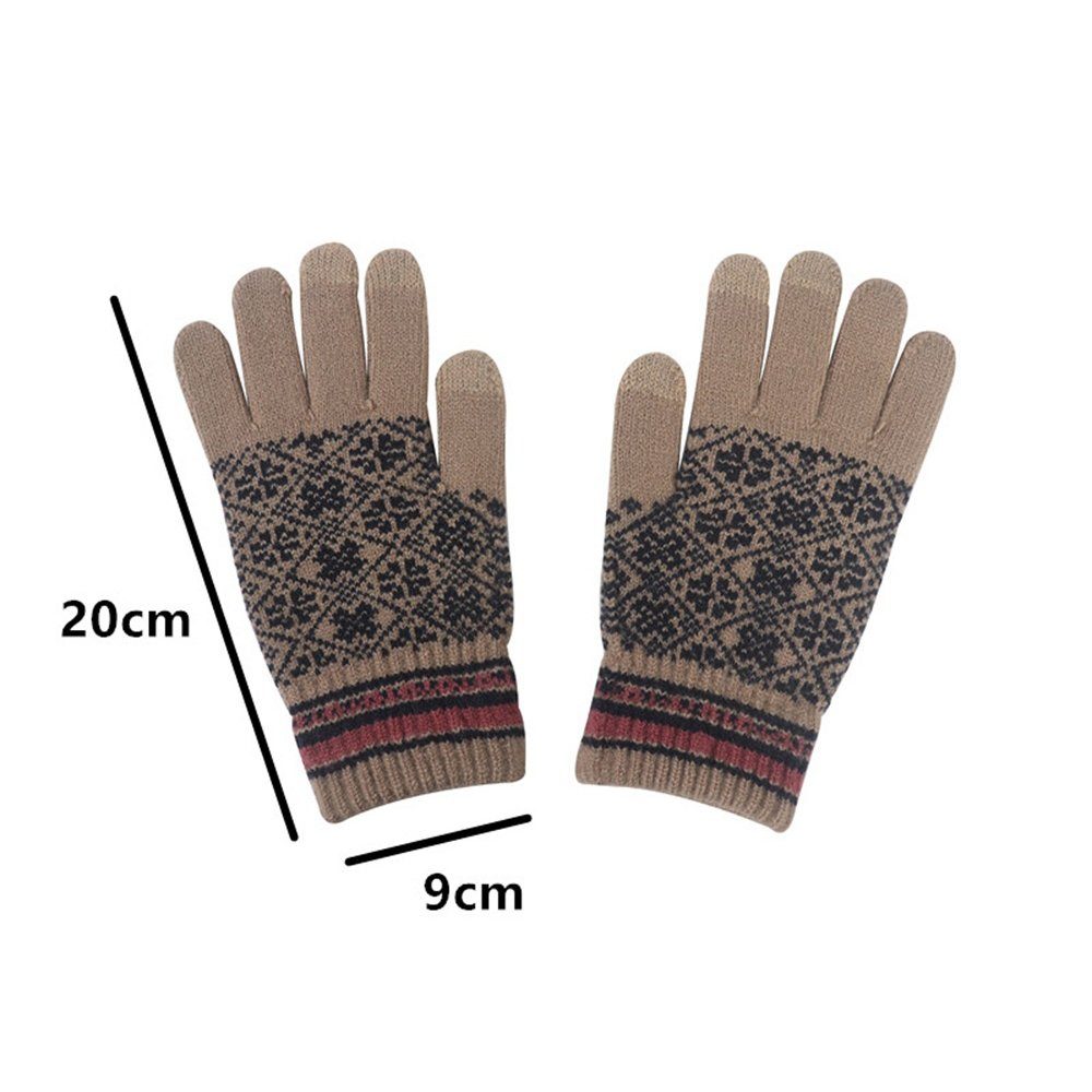 Warm Handschuhe Set Mütze LYDMN Strickhandschuhe Handschuh, Strickmütze, Schal Set und 3-teiliges Winter dreiteiliges Schal