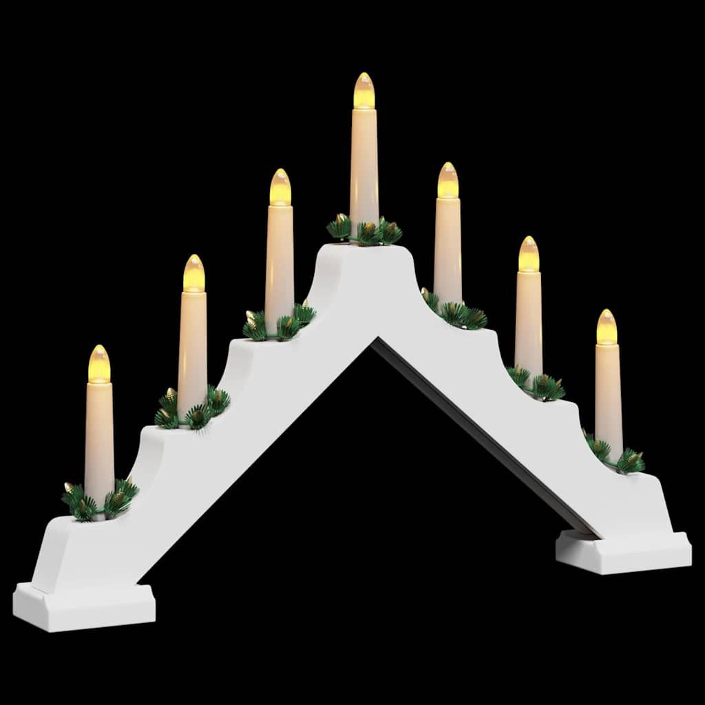 vidaXL Christbaumschmuck Weihnachtskerzenbrücke mit 7 LEDs 3 pcs Weiß 39,5 x 5 x 29 cm (3-tlg)