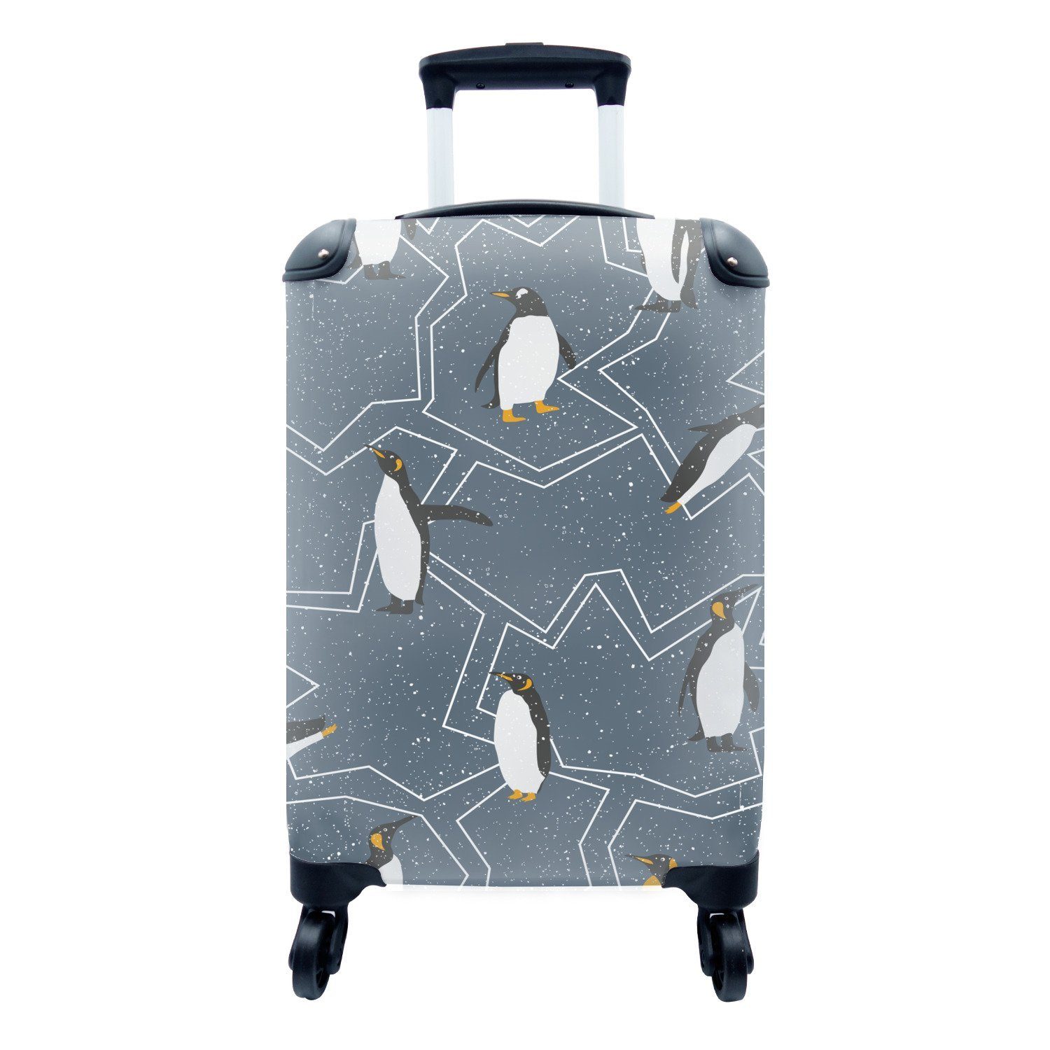 Reisekoffer Ferien, Pinguin Rollen, Schnee, Handgepäckkoffer Trolley, - mit Handgepäck MuchoWow Reisetasche 4 - Muster für rollen,