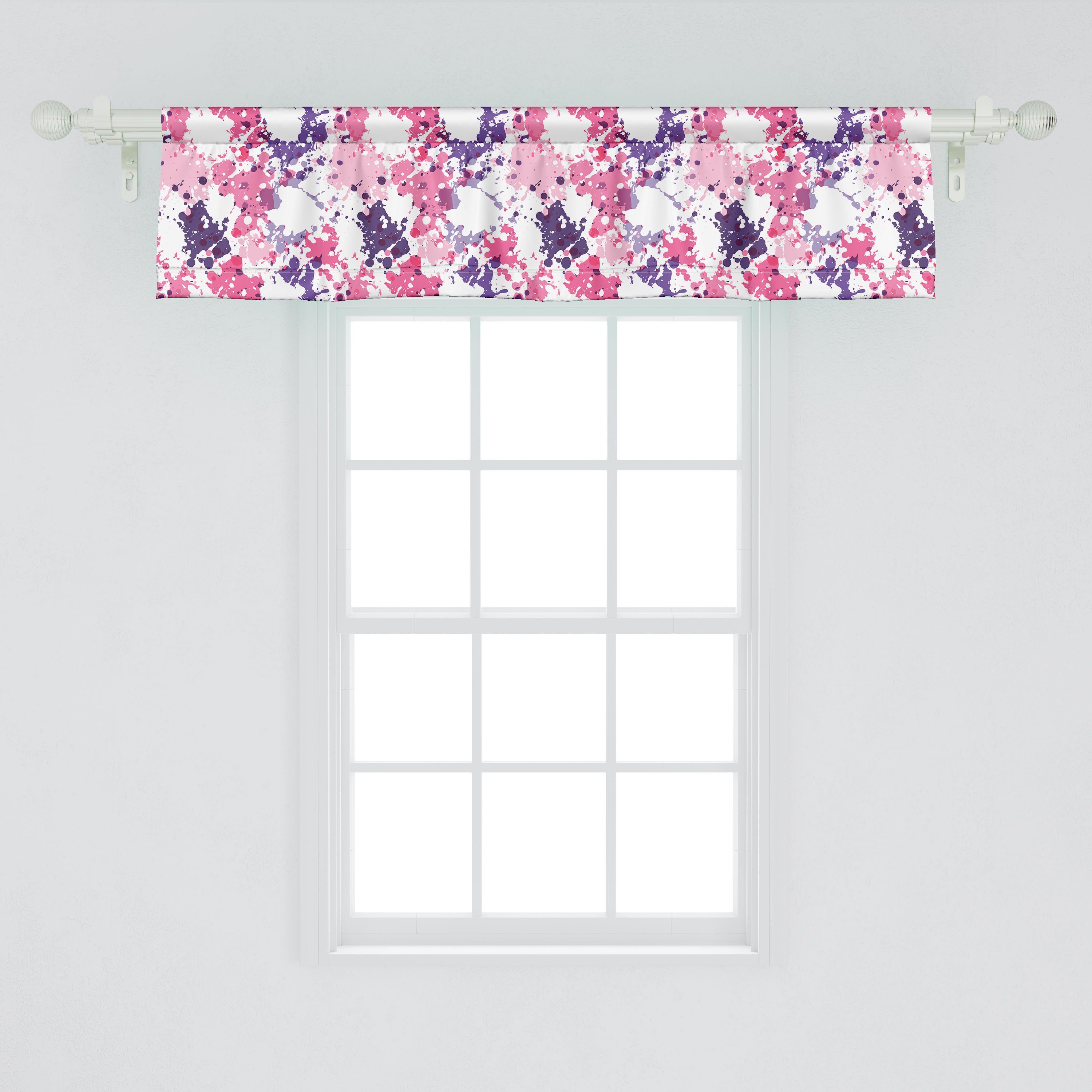 Abstrakt Stangentasche, mit Scheibengardine Küche Volant Abakuhaus, Vorhang Microfaser, für Farbflecken Dekor Schlafzimmer