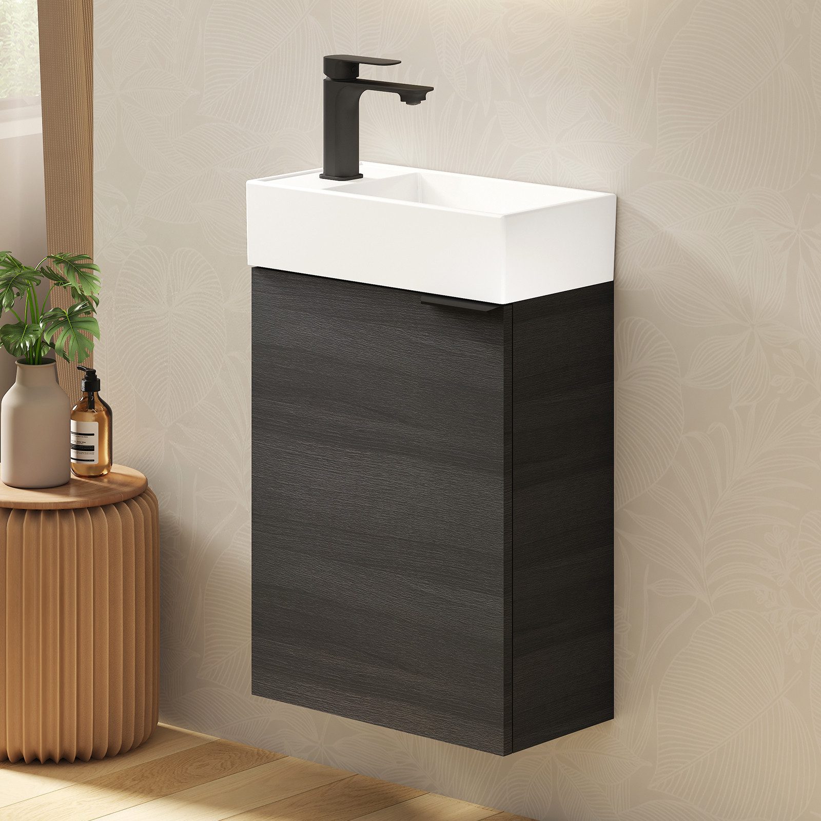 EMKE Waschtisch Kompakter Badschrank mit Waschbecken günstig online kaufen