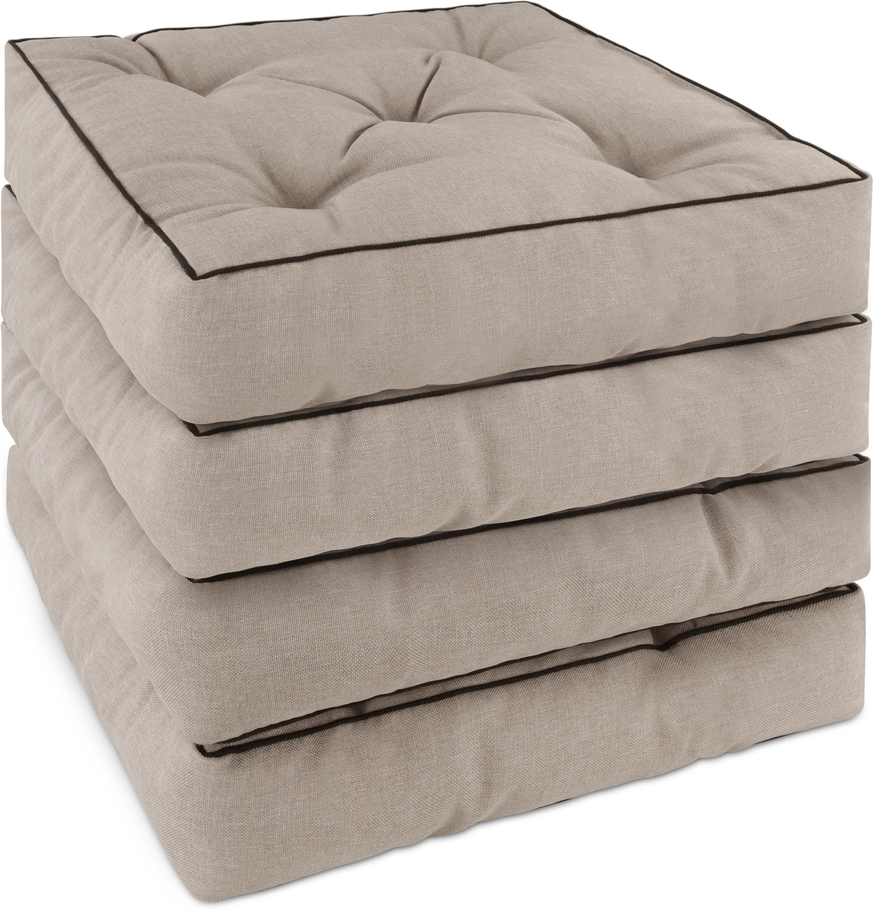 Aspero Sitzauflage 4 Stuhlkissen 40x40 cm Padua, Gepolsterte Outdoor Auflage mit Steppung