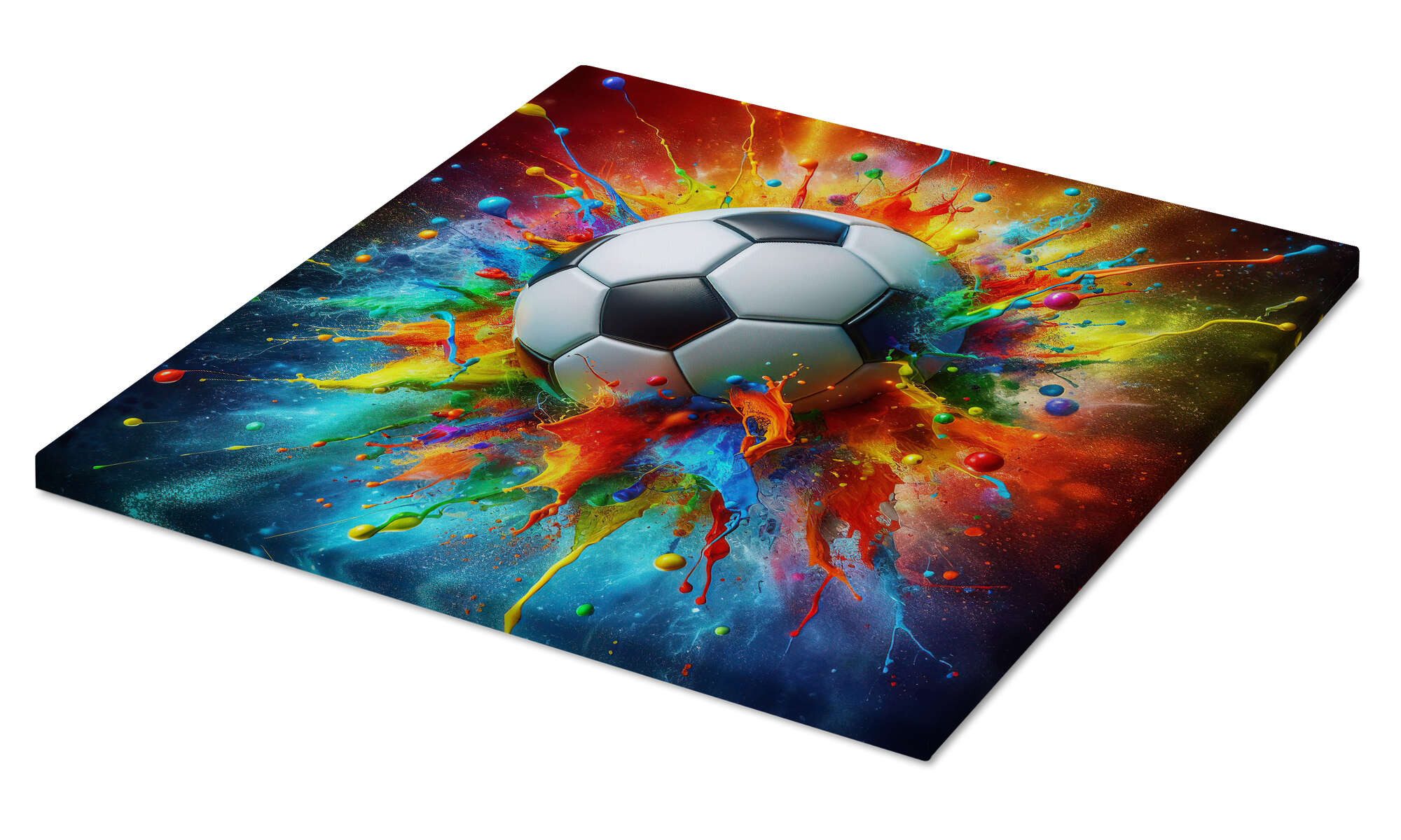 Posterlounge Poster nobelart, Aquarell-Fußball mit explosiven günstig online kaufen