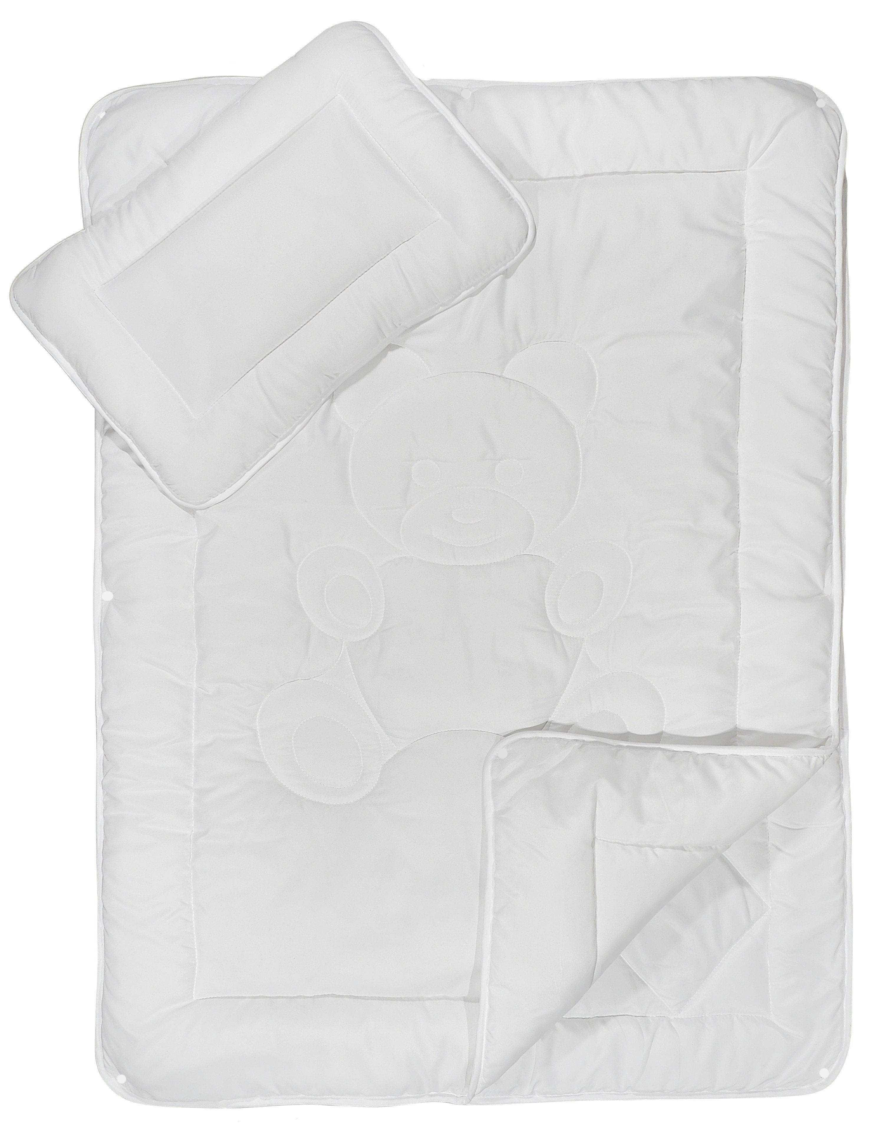 KiGATEX Kinderbettdecke + Kopfkissen 4-Jahreszeiten Bettdecken Set mit Bärc günstig online kaufen