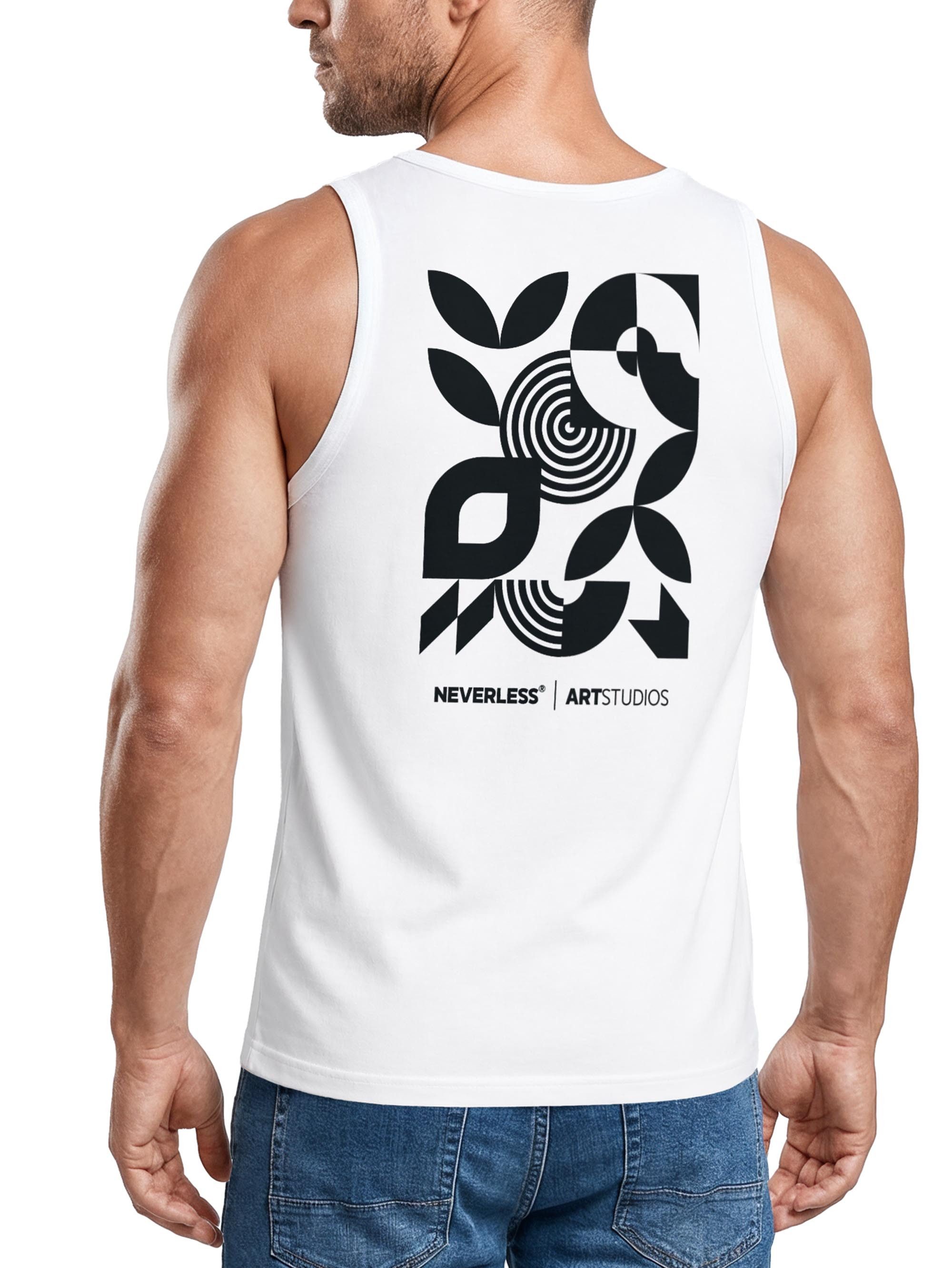 Neverless Tanktop Tanktop Herren mit Grafik-Print - Design Modern Art - Trägershirt mit Print
