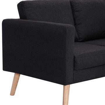 vidaXL Sofa 2-Sitzer-Sofa Stoff Schwarz Couch