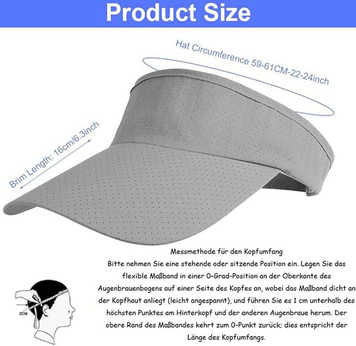 Bwecuy Schirmmütze Unisex Sommer Schirmmütze Schnelltrocknend Sonnenvisier