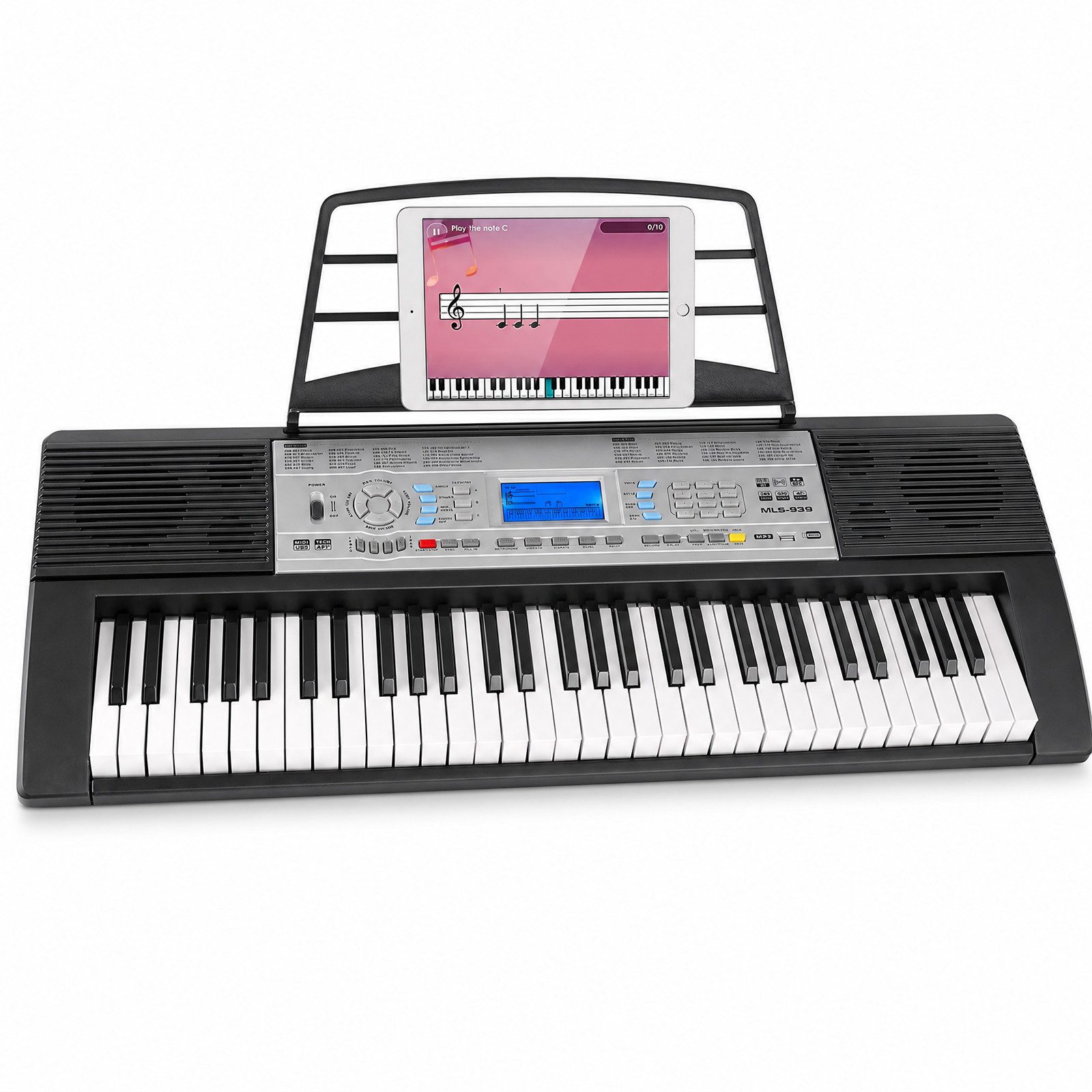 TLGREEN Digitalpiano Keyboard Piano 61 Tasten (Einsteiger E-Piano mit LCD-Display, 500 Klänge, Lernfunktion, MIDI & USB-Anschluss), 61-Tasten E-Keyboard für Kinder und Erwachsene